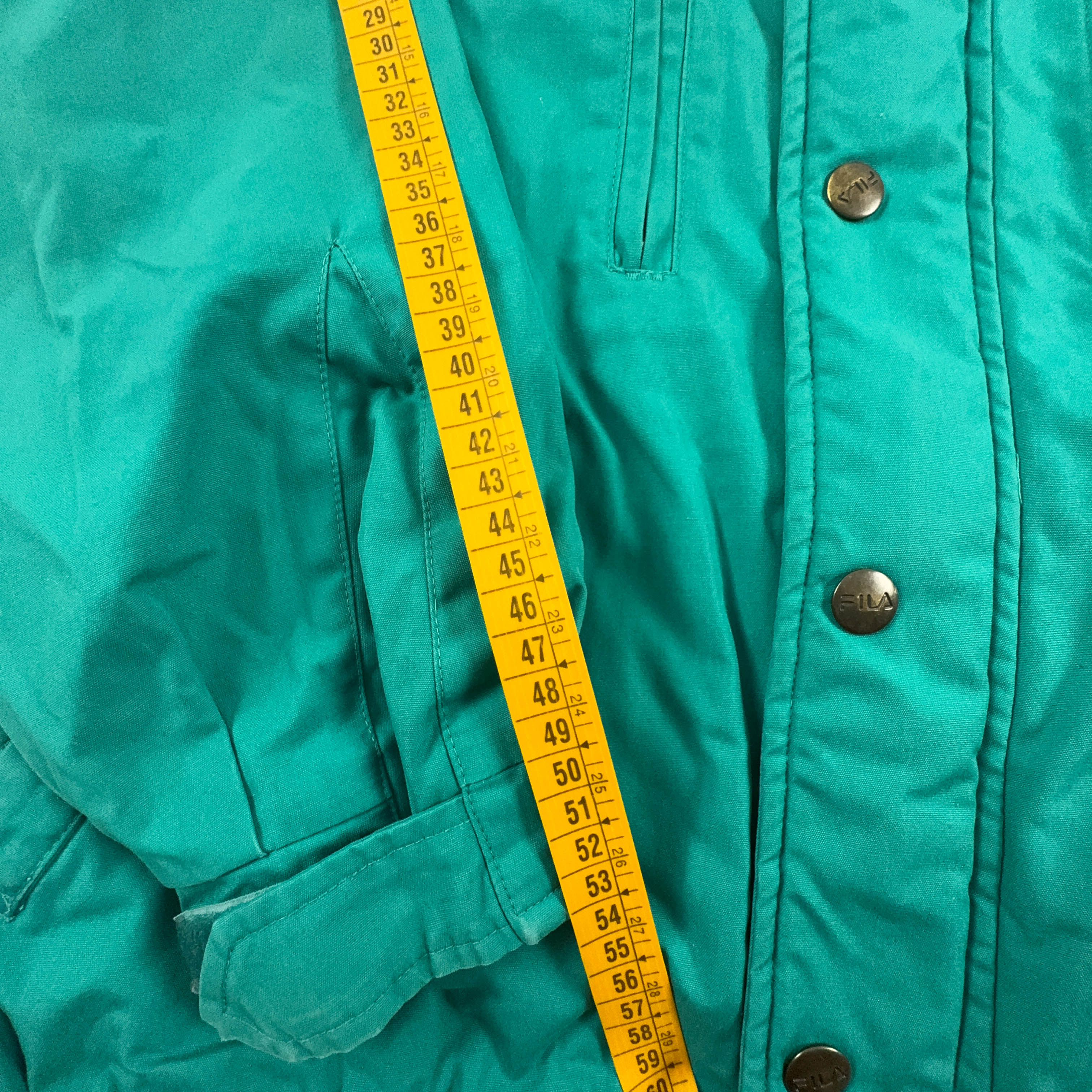 Giacca a vento Fila Magic Line Vintage verde con cappuccio anni 90 - Taglia XS/S uomo