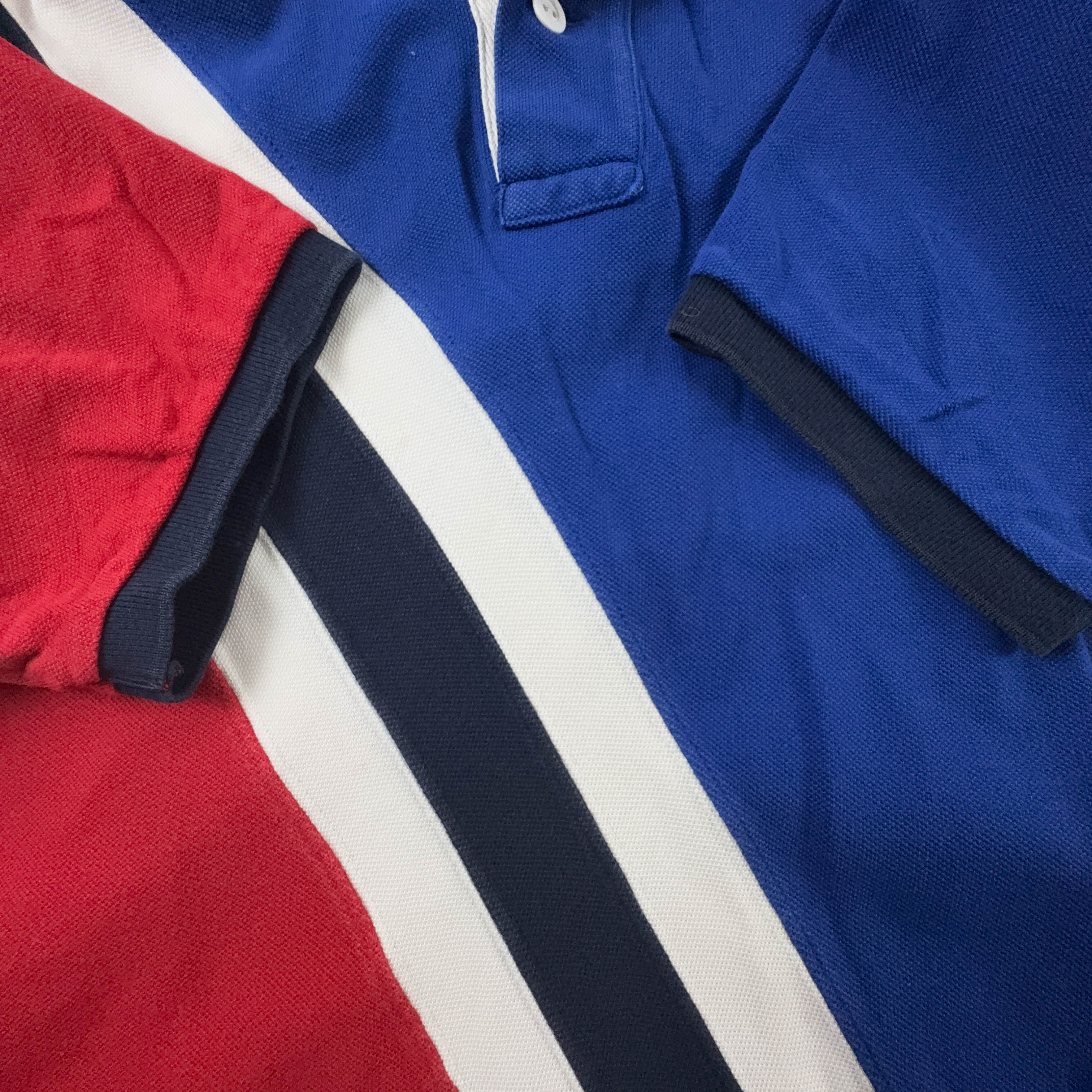 Polo Ralph Lauren blu e rossa in cotone - Taglia S uomo