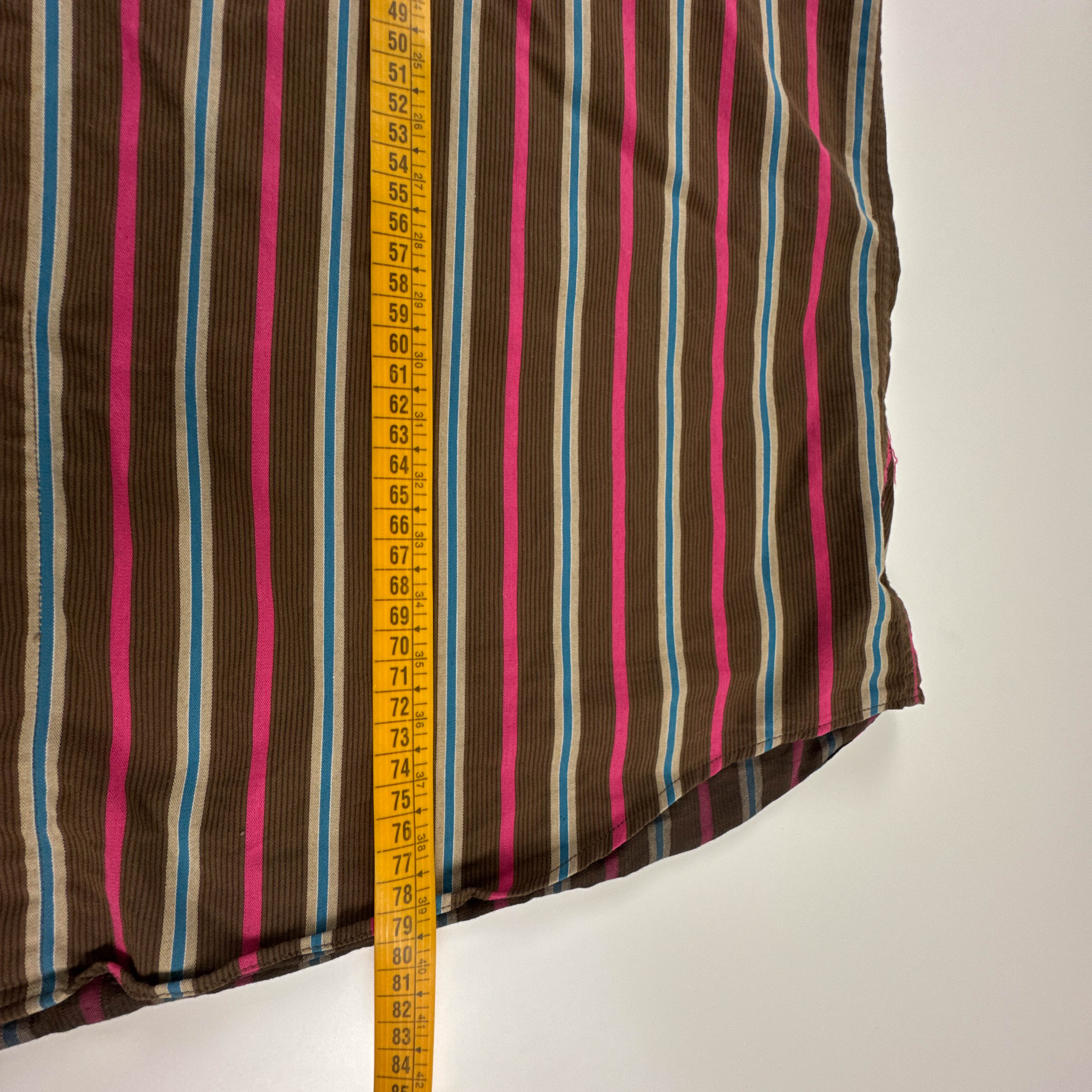 Camicia Cavalli marrone blu e rosa a righe in cotone - Taglia XL uomo