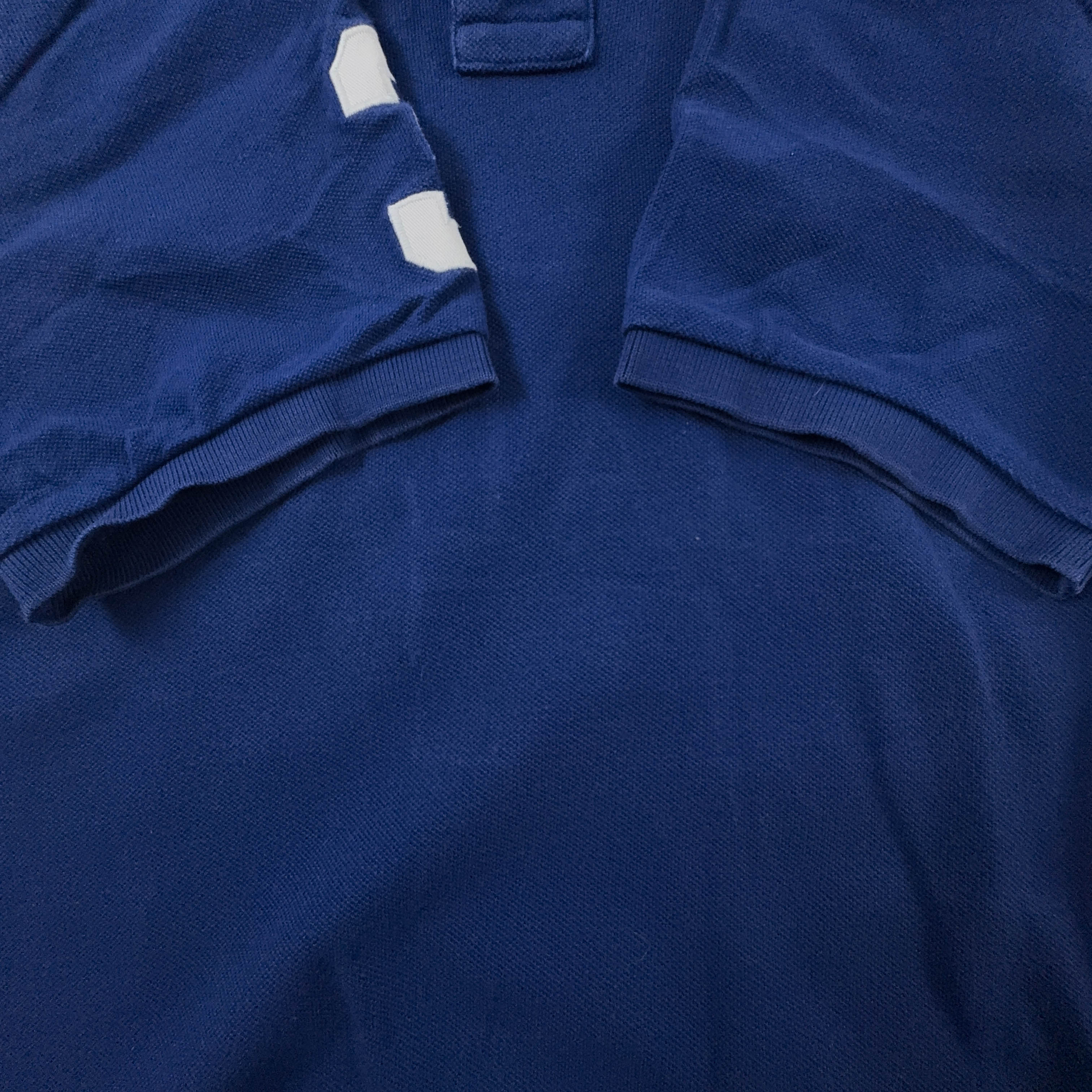 Polo Ralph Lauren blu scuro tinta unita in cotone - Taglia L uomo