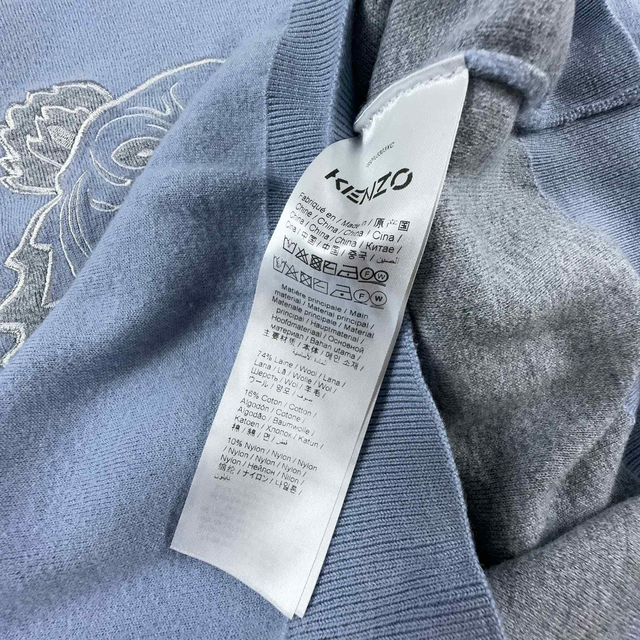 Maglione Kenzo 74% lana azzurro a girocollo - Taglia S donna