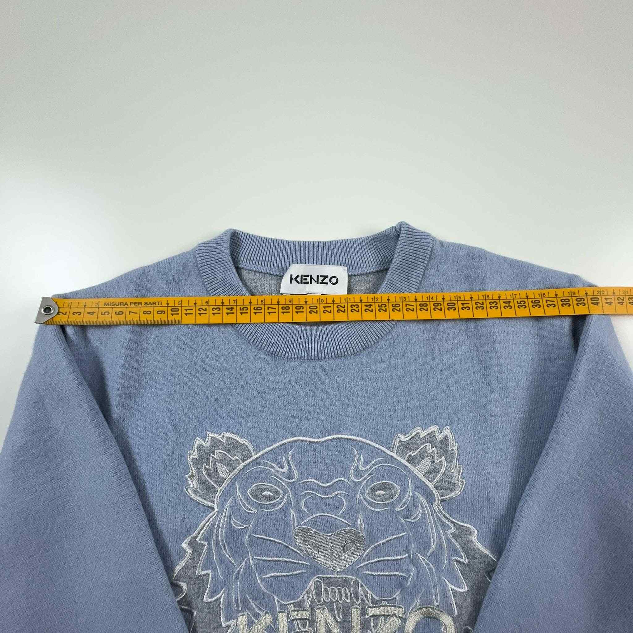 Maglione Kenzo 74% lana azzurro a girocollo - Taglia S donna