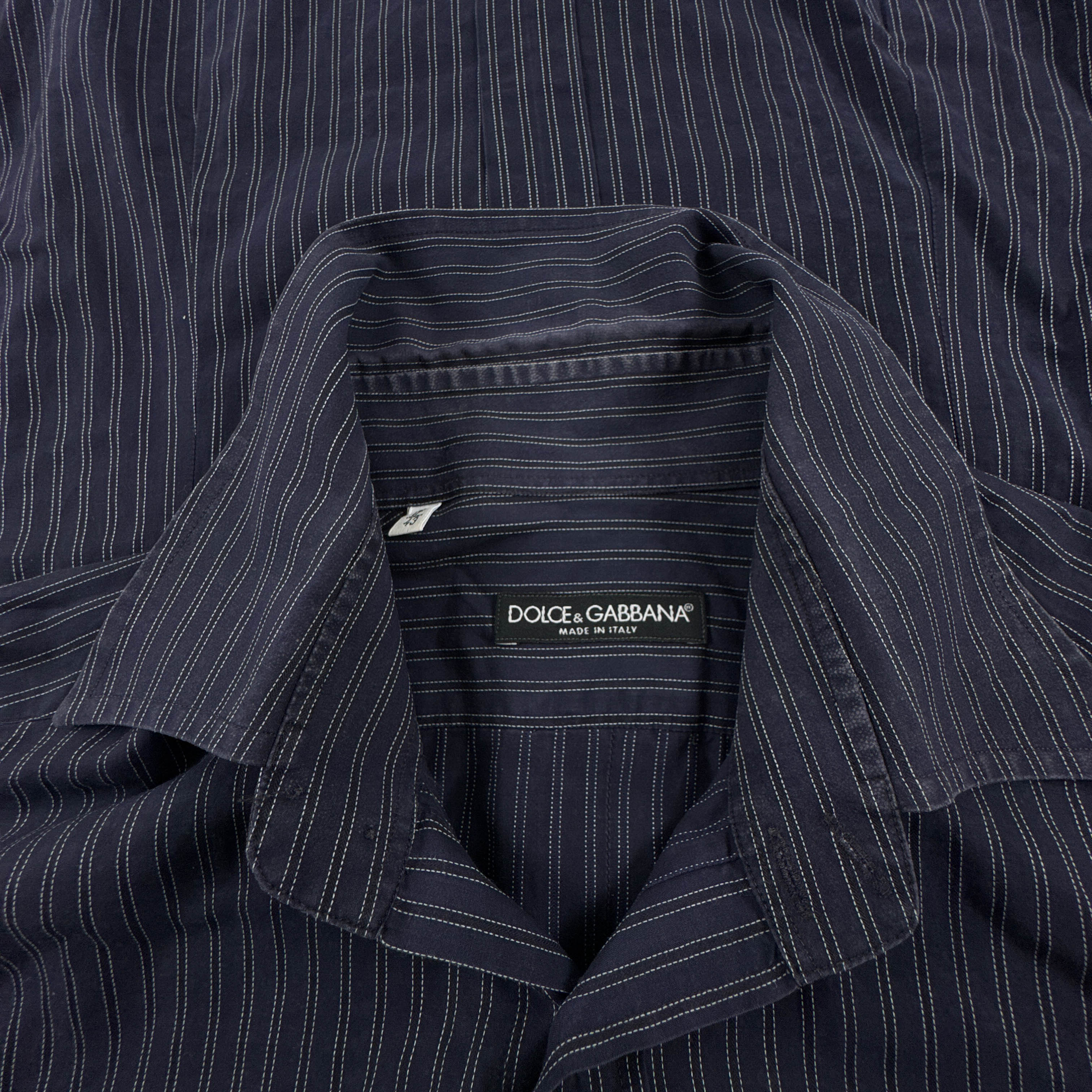 Camicia Dolce & Gabbana blu a righe bianche - Taglia 17 43 uomo