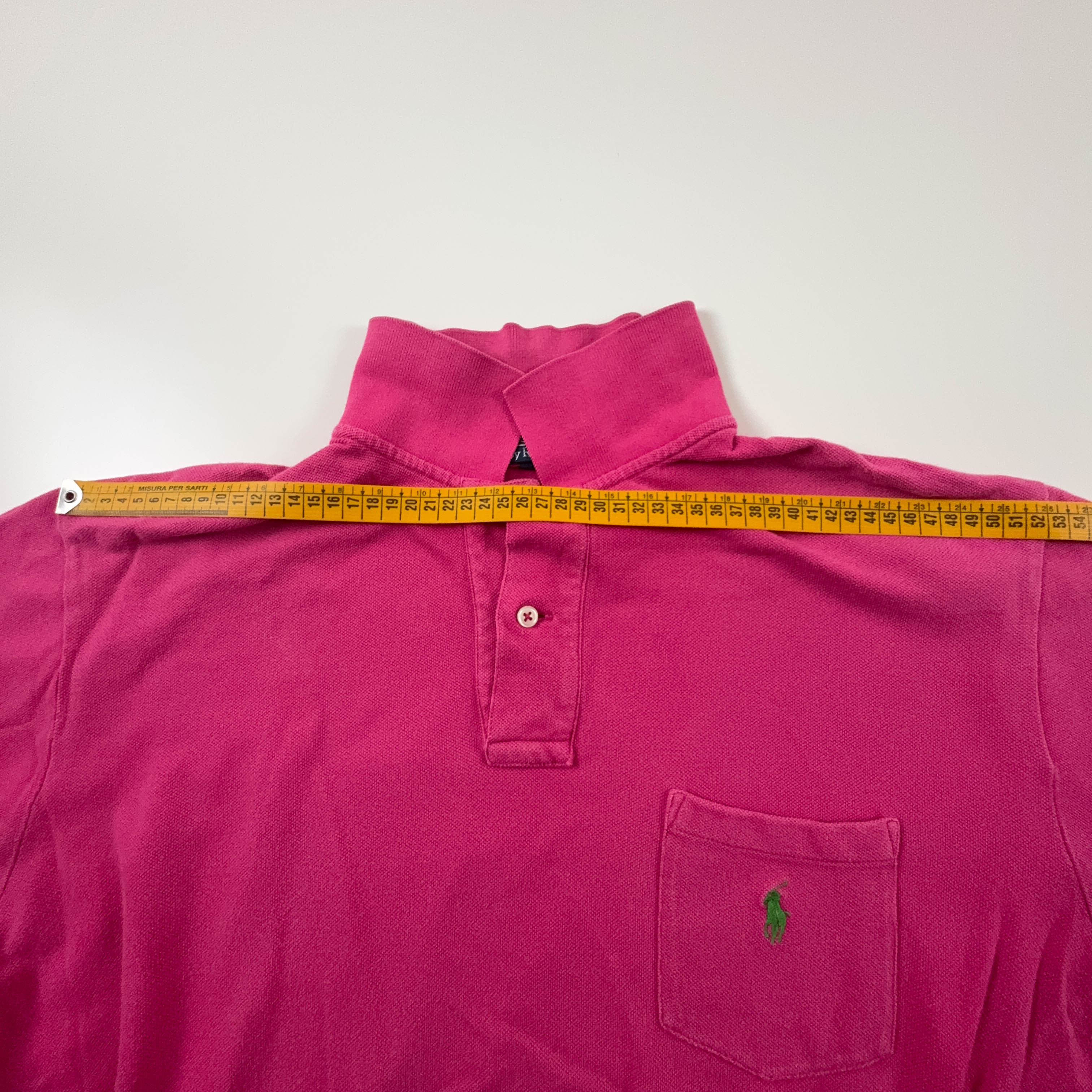 Polo Ralph Lauren fucsia tinta unita in cotone - Taglia L/XL uomo