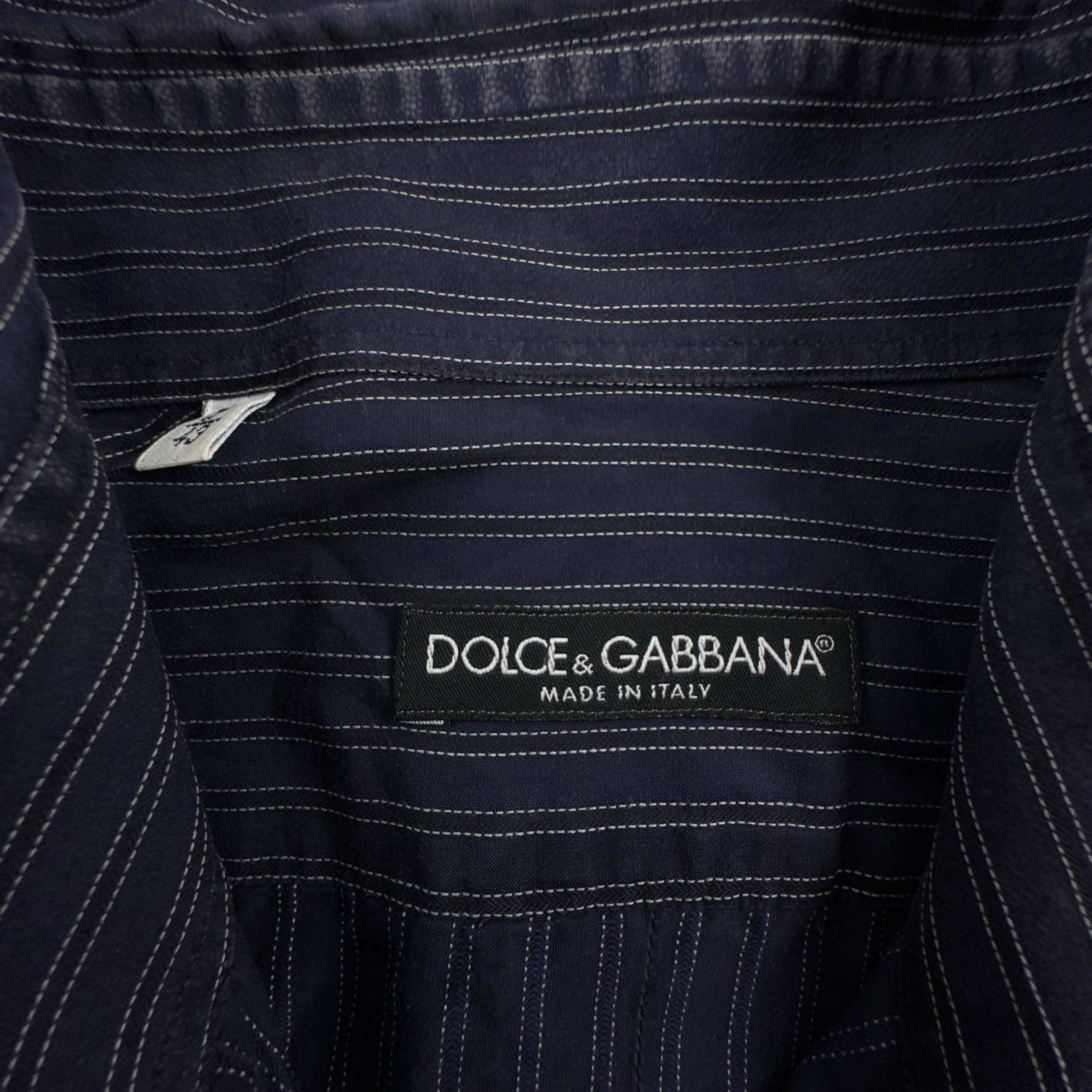 Camicia Dolce & Gabbana blu a righe bianche - Taglia 17 43 uomo