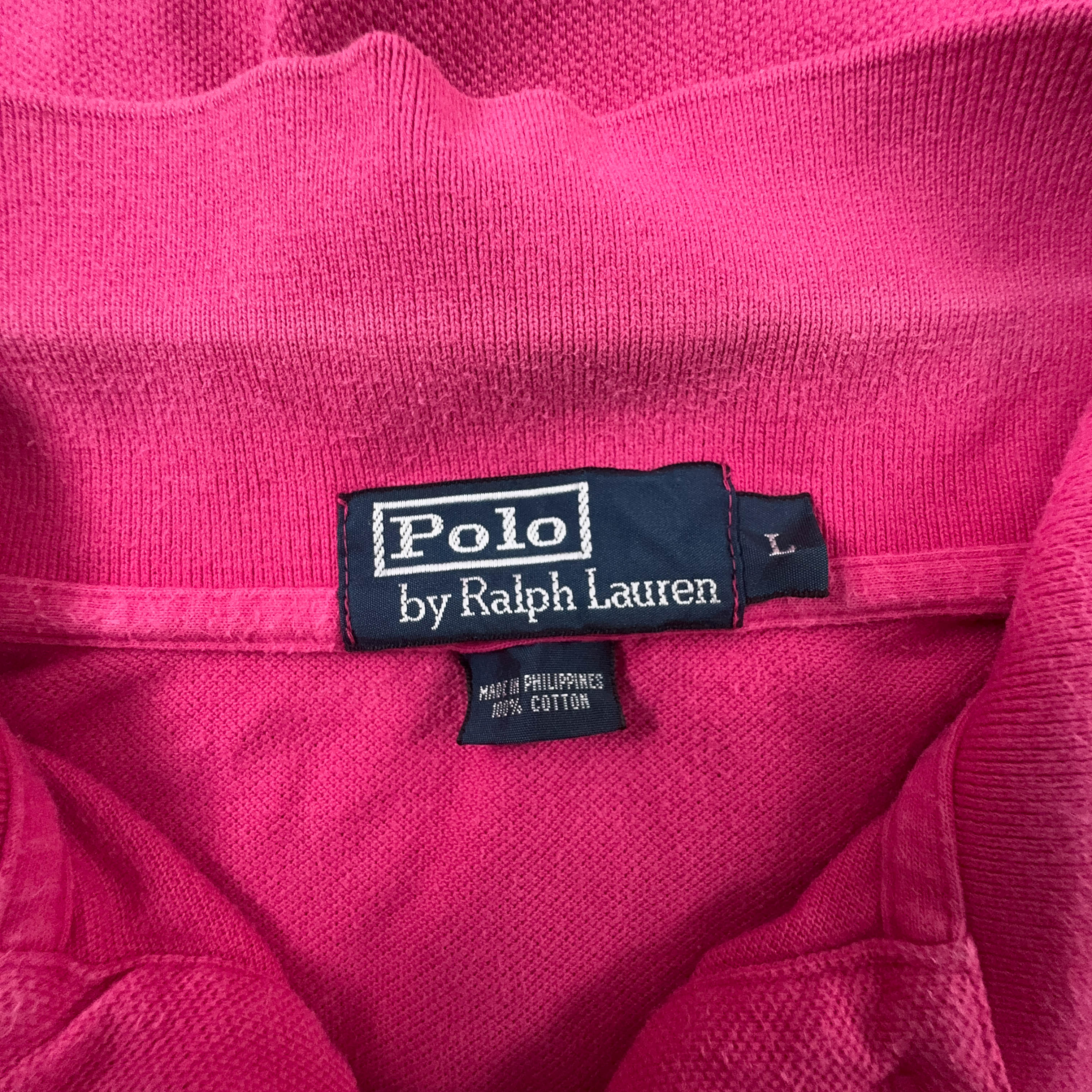 Polo Ralph Lauren fucsia tinta unita in cotone - Taglia L/XL uomo