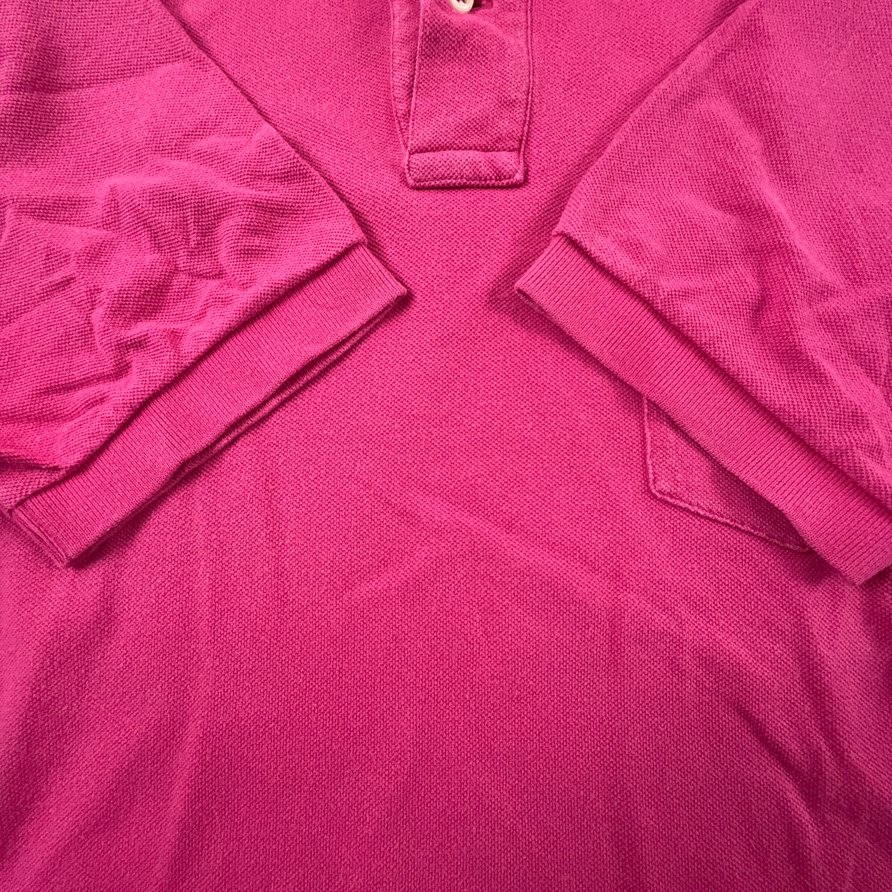 Polo Ralph Lauren fucsia tinta unita in cotone - Taglia L/XL uomo