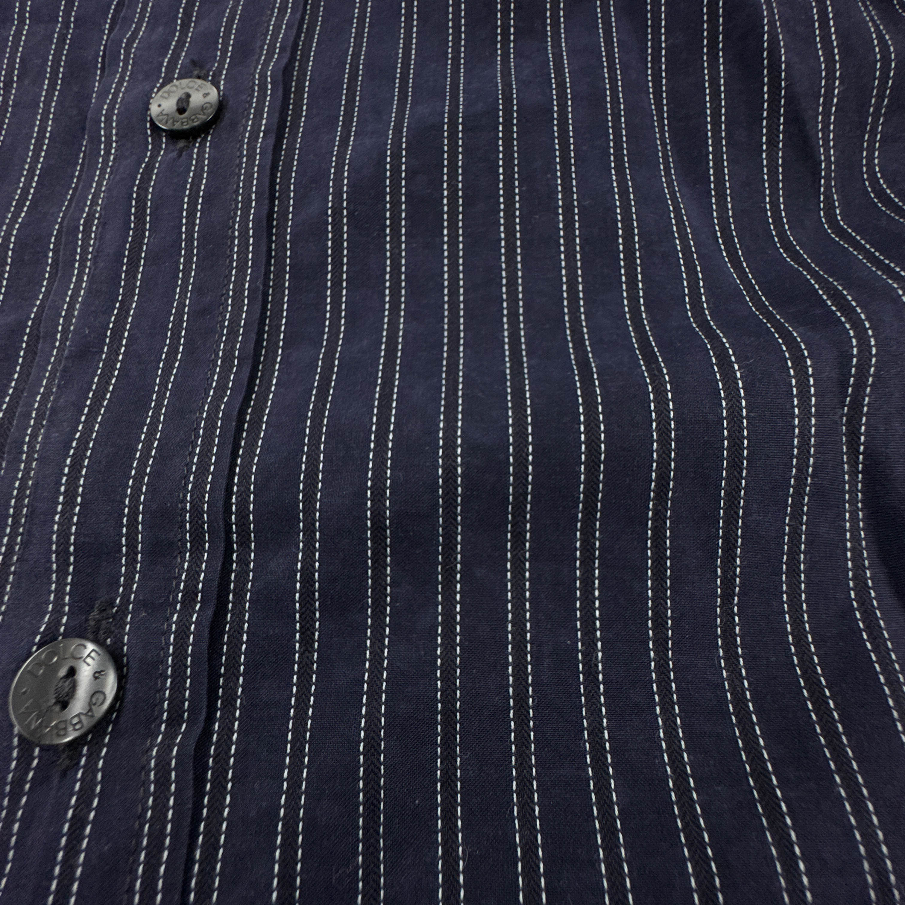 Camicia Dolce & Gabbana blu a righe bianche - Taglia 17 43 uomo