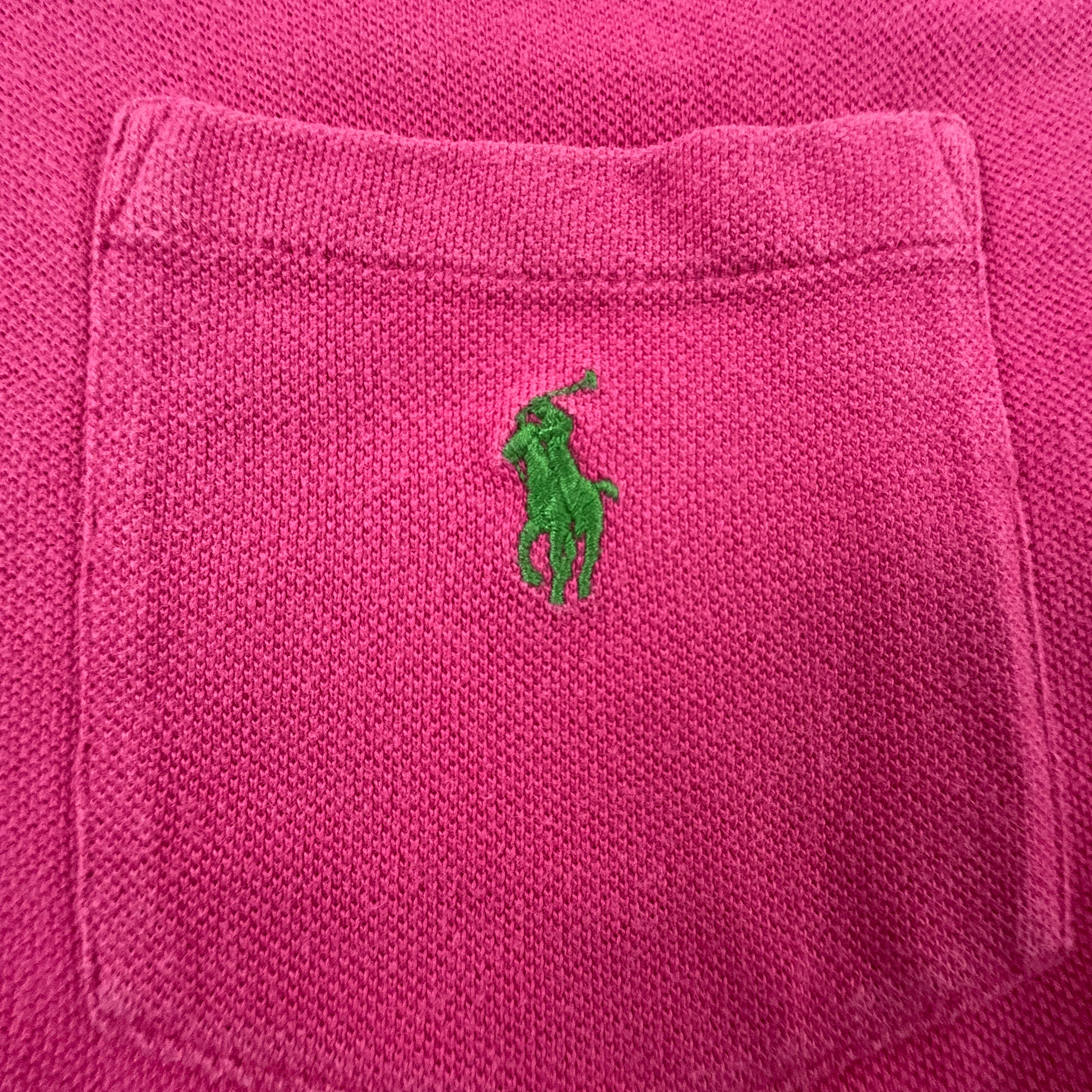 Polo Ralph Lauren fucsia tinta unita in cotone - Taglia L/XL uomo