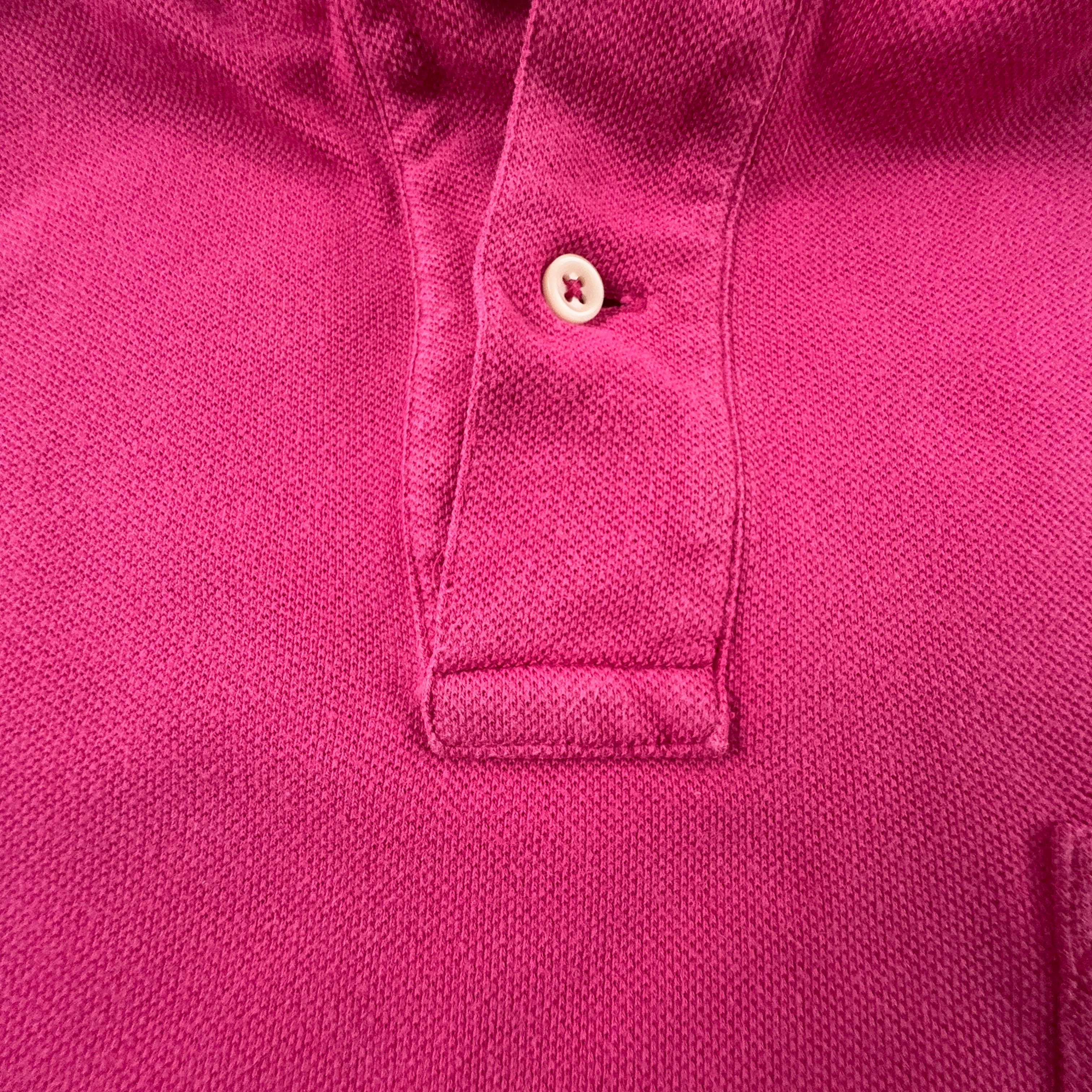 Polo Ralph Lauren fucsia tinta unita in cotone - Taglia L/XL uomo