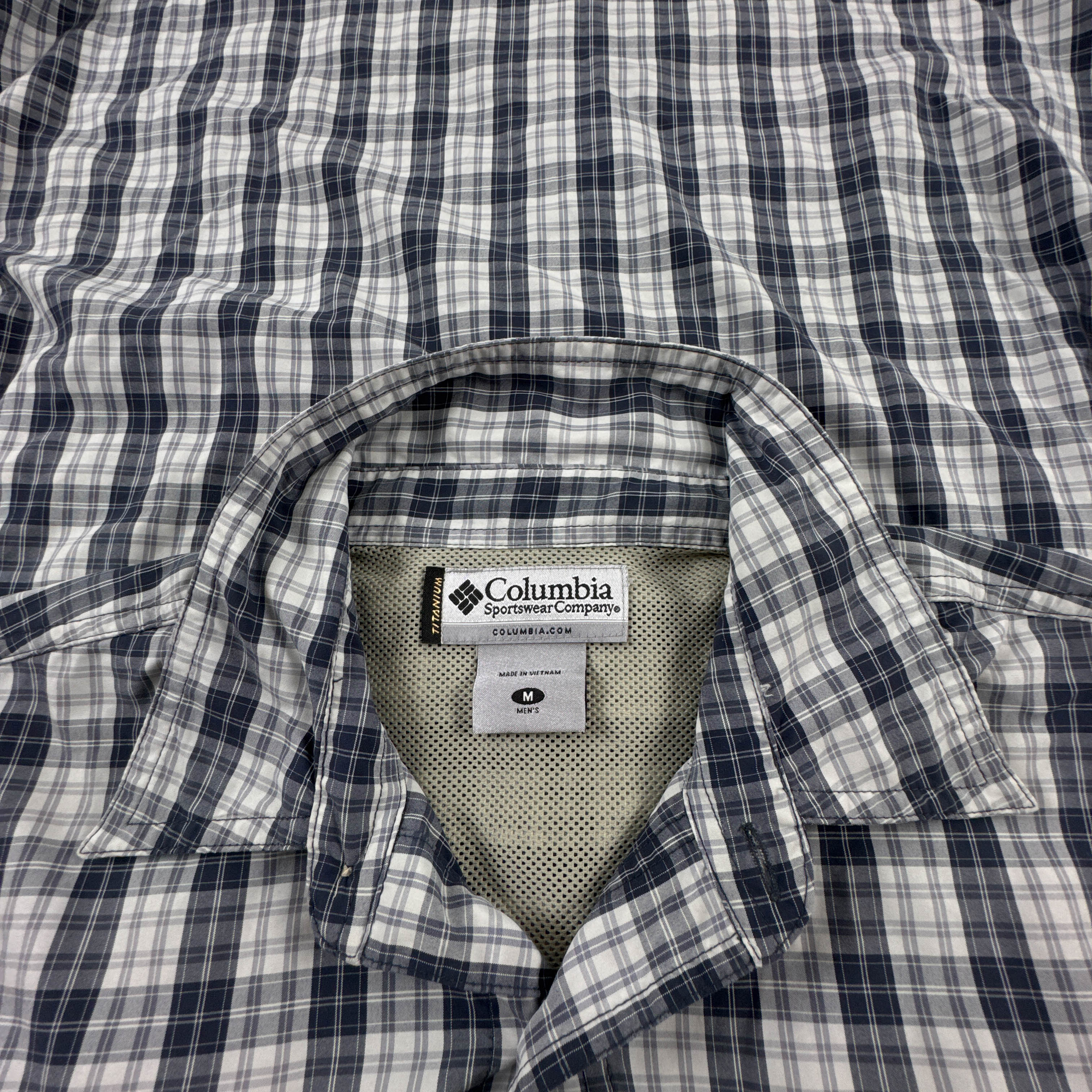 Camicia Columbia blu e bianca a quadretti - Taglia M uomo