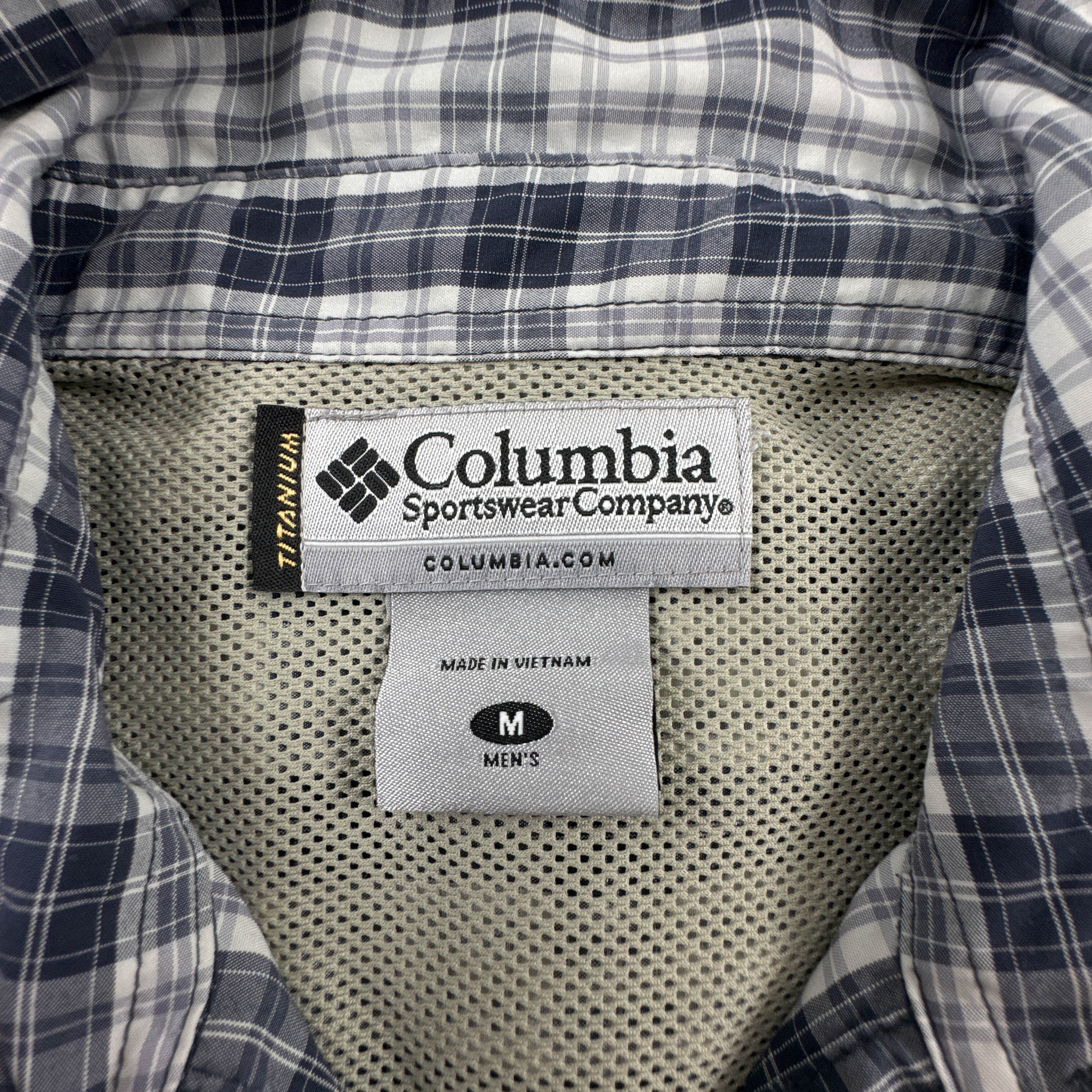 Camicia Columbia blu e bianca a quadretti - Taglia M uomo