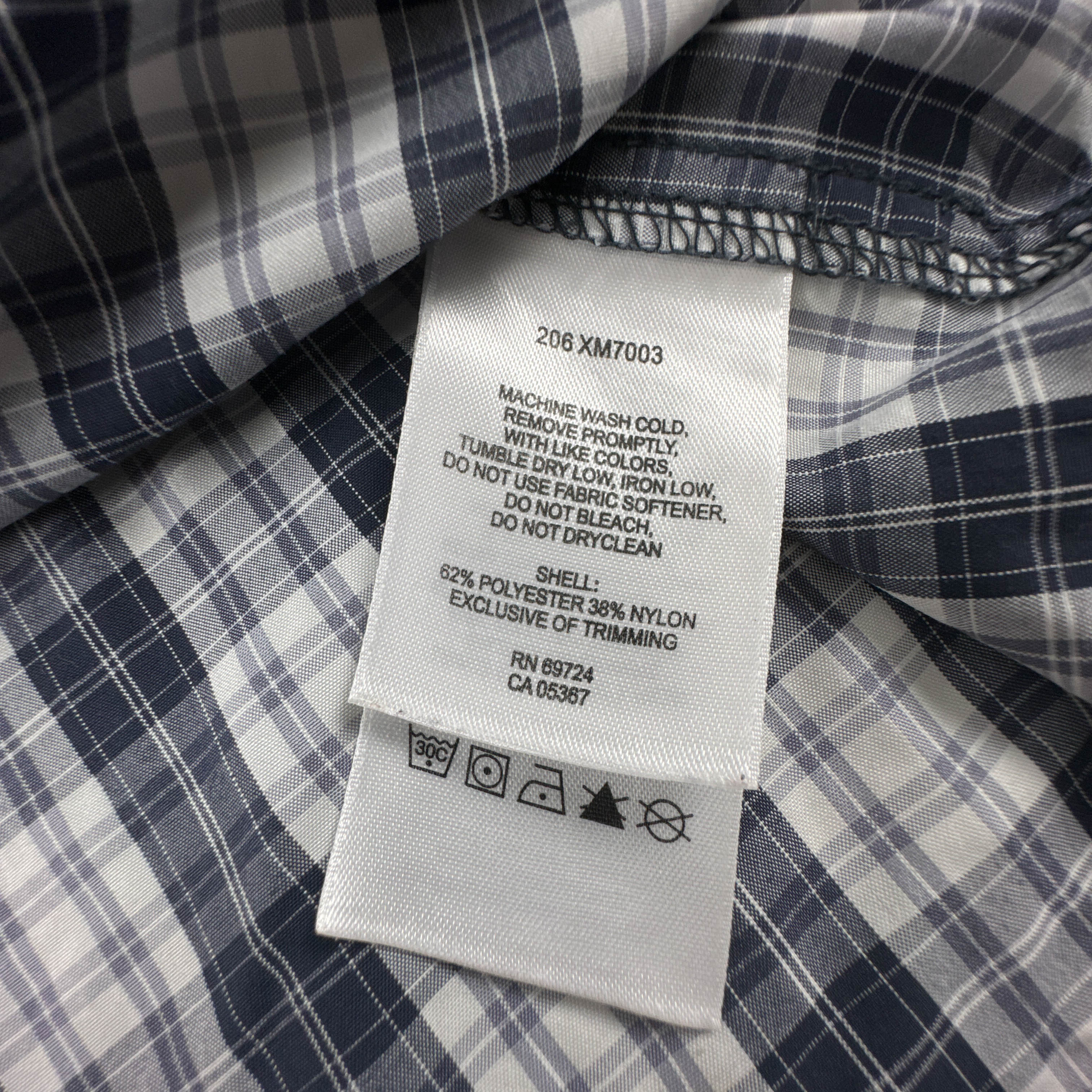 Camicia Columbia blu e bianca a quadretti - Taglia M uomo