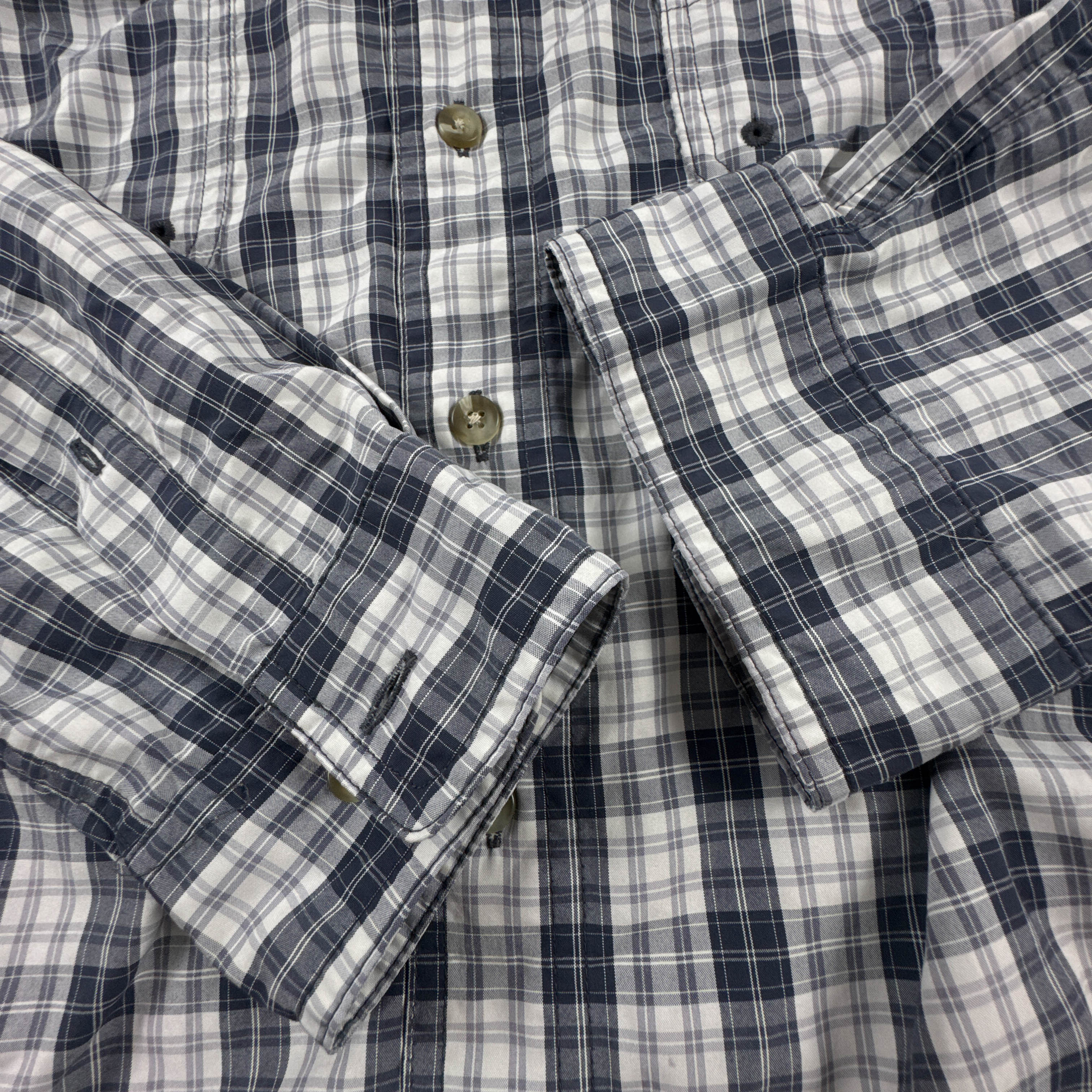 Camicia Columbia blu e bianca a quadretti - Taglia M uomo
