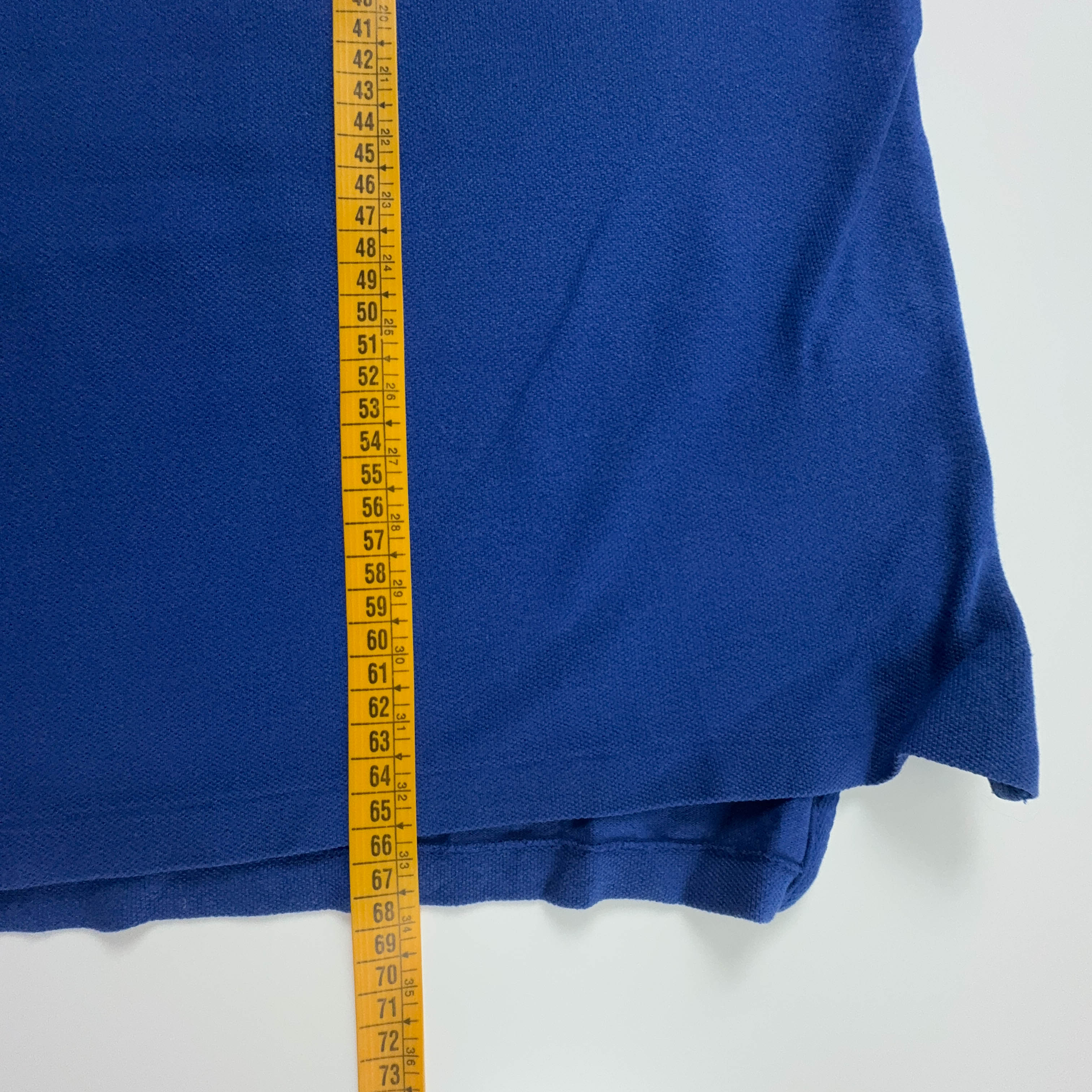 Polo Ralph Lauren azzurro scuro tinta unita in cotone custom fit - Taglia M/L uomo