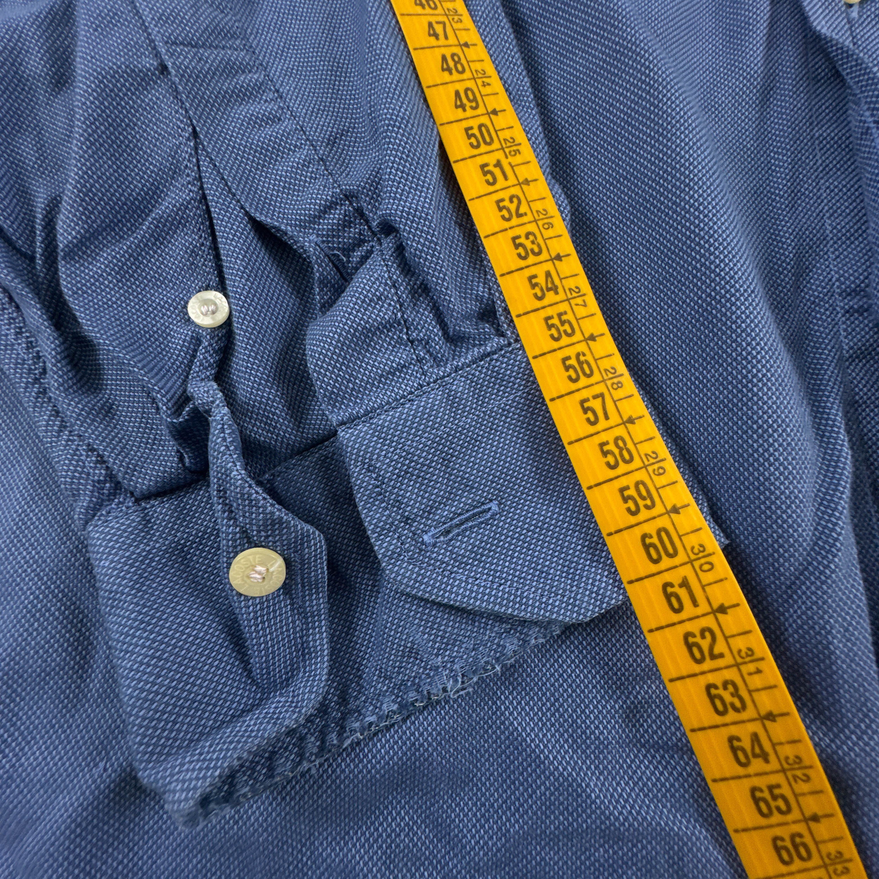 Camicia Lacoste Vintage blu a tinta unita - Taglia 45 uomo