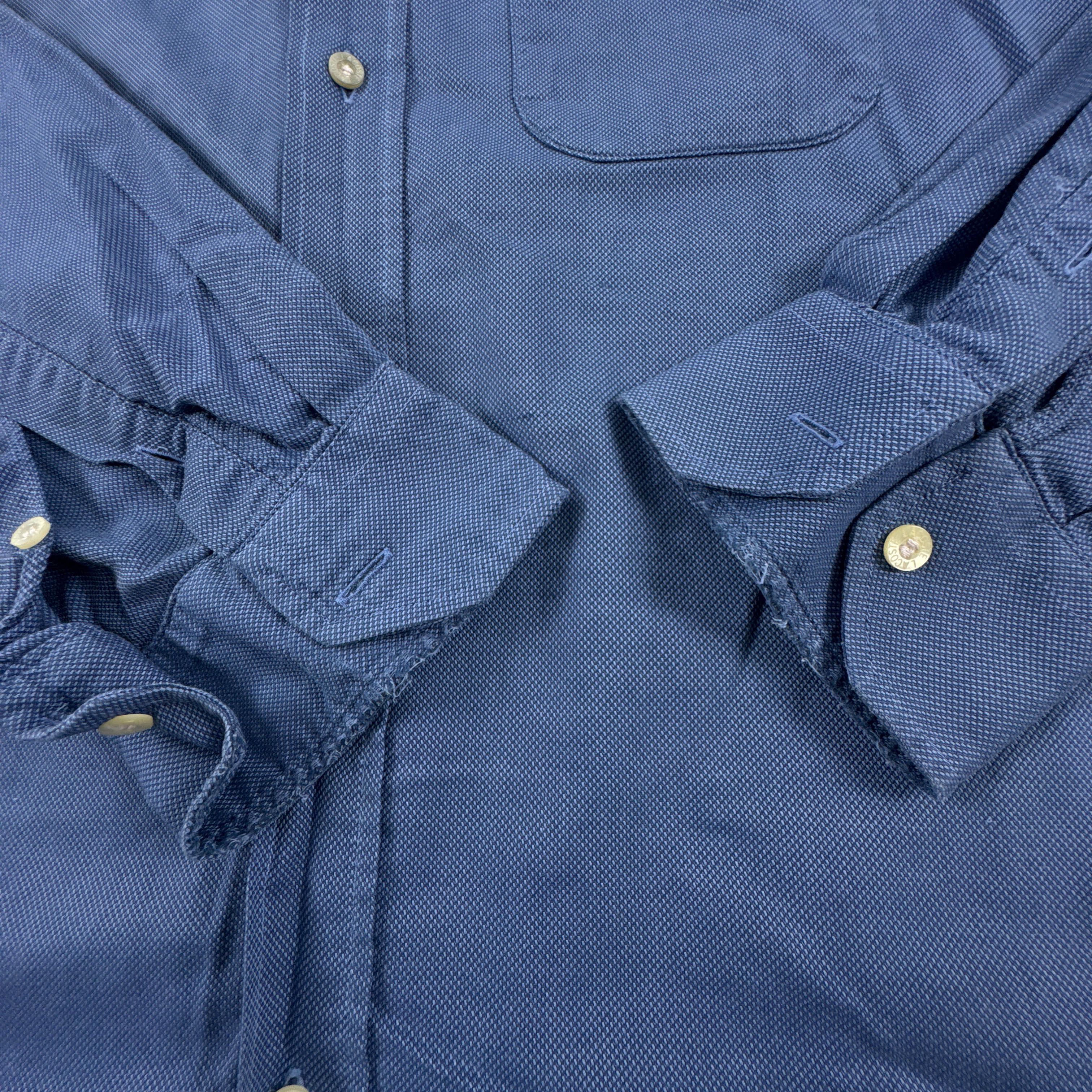 Camicia Lacoste Vintage blu a tinta unita - Taglia 45 uomo