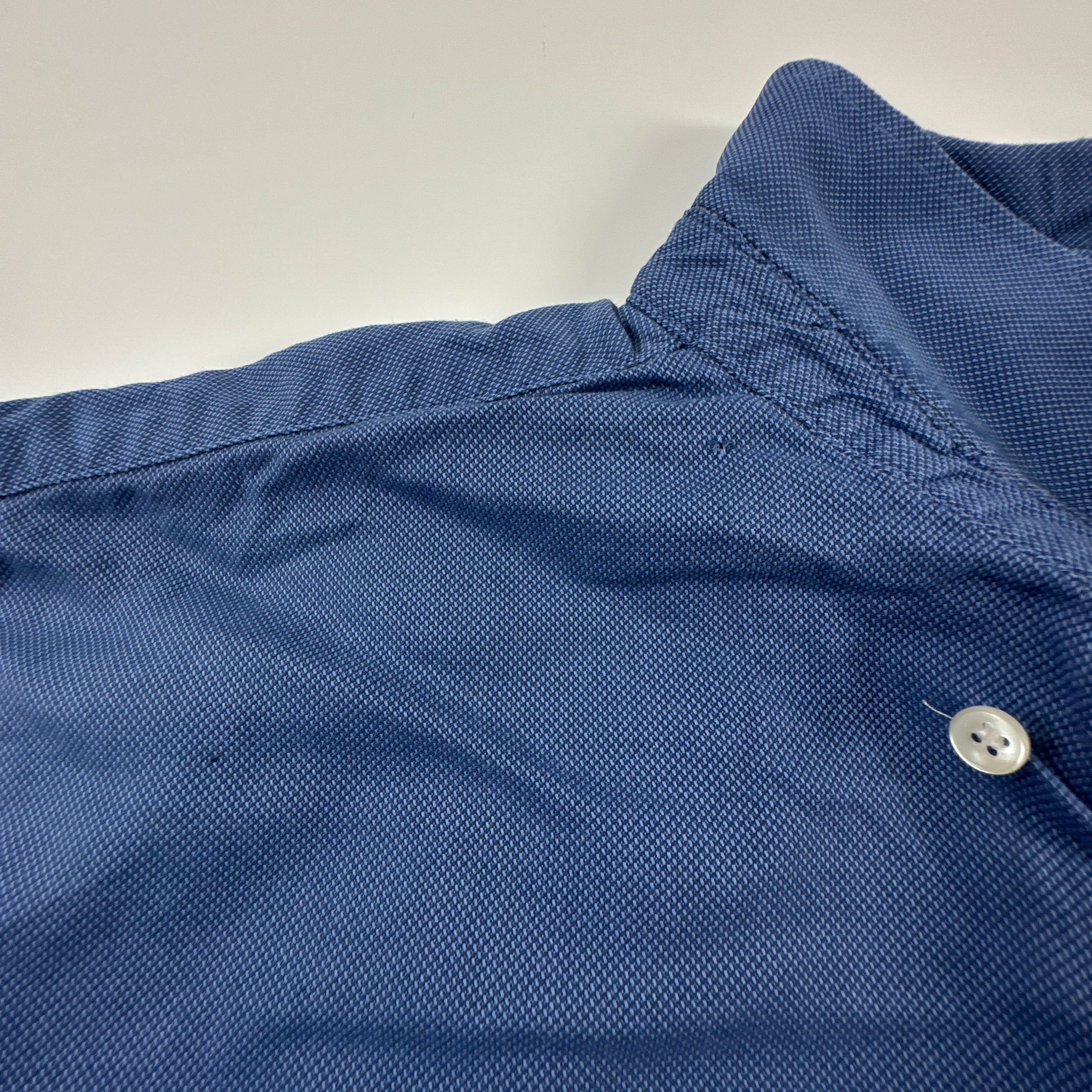 Camicia Lacoste Vintage blu a tinta unita - Taglia 45 uomo