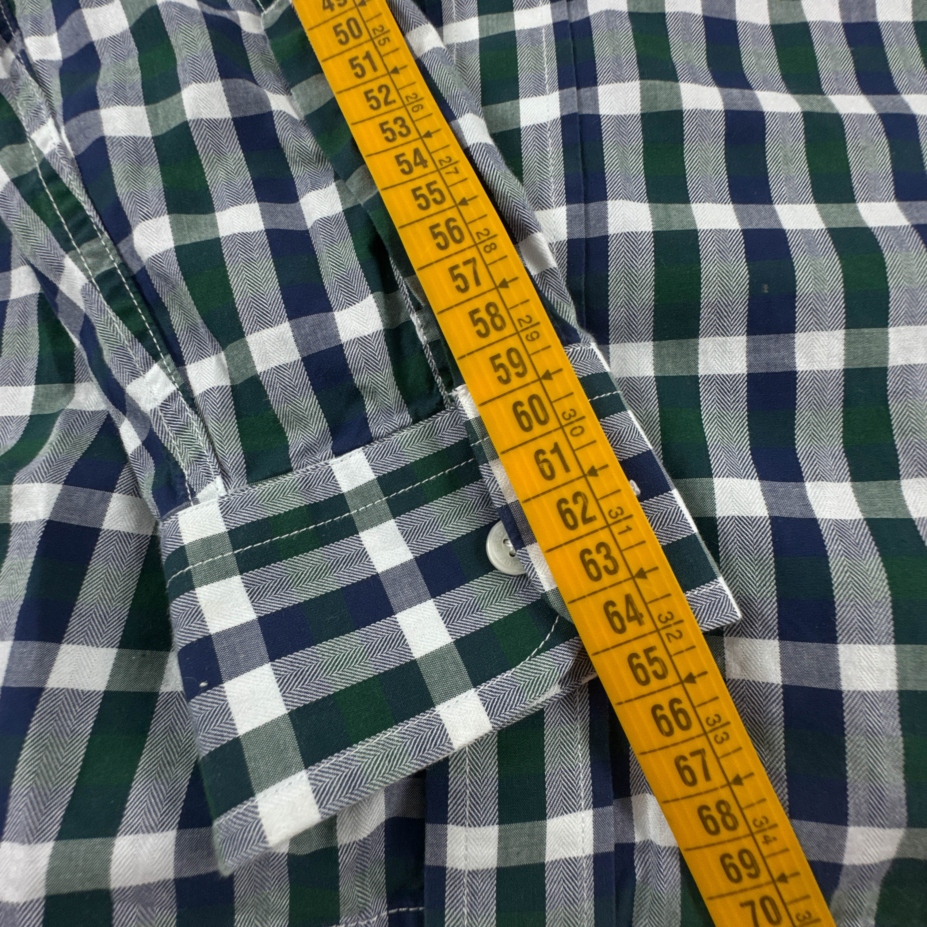 Camicia Fred Perry verde blu e bianca a quadri in cotone - Taglia S uomo