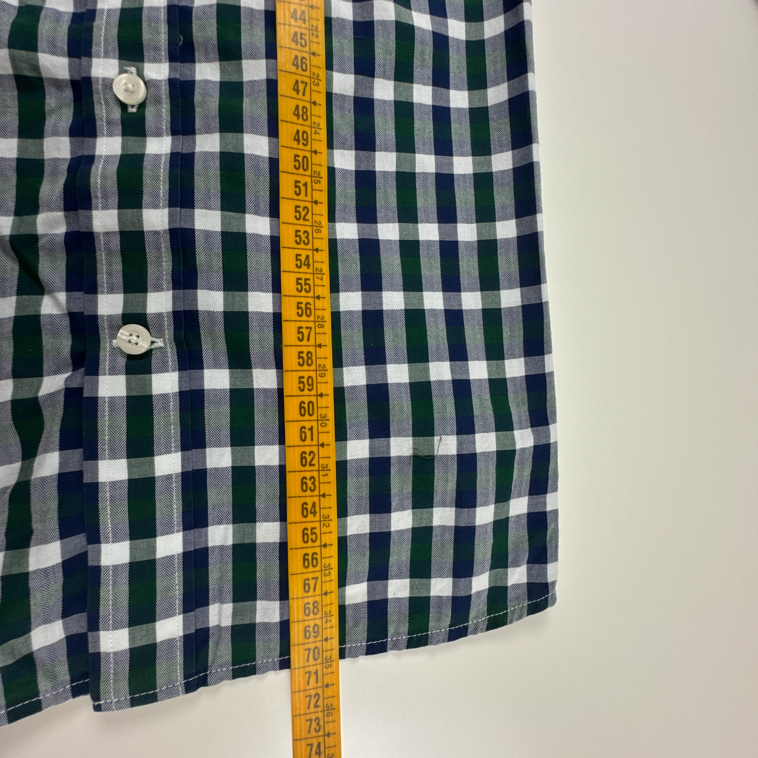 Camicia Fred Perry verde blu e bianca a quadri in cotone - Taglia S uomo