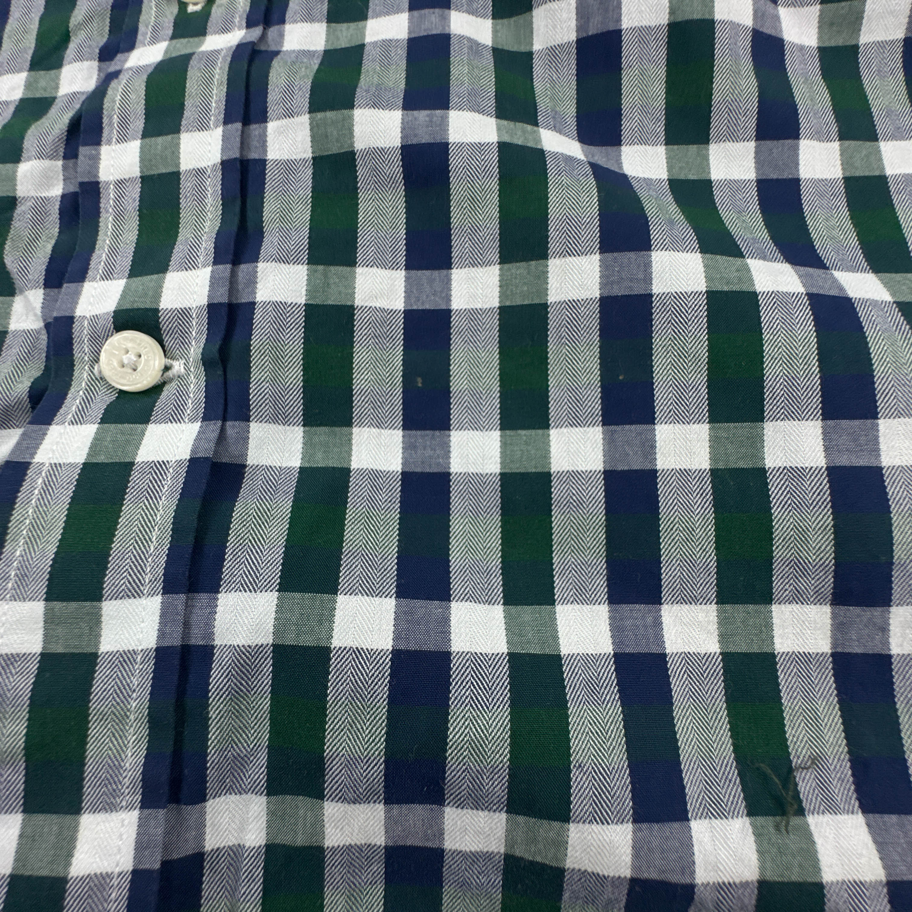 Camicia Fred Perry verde blu e bianca a quadri in cotone - Taglia S uomo