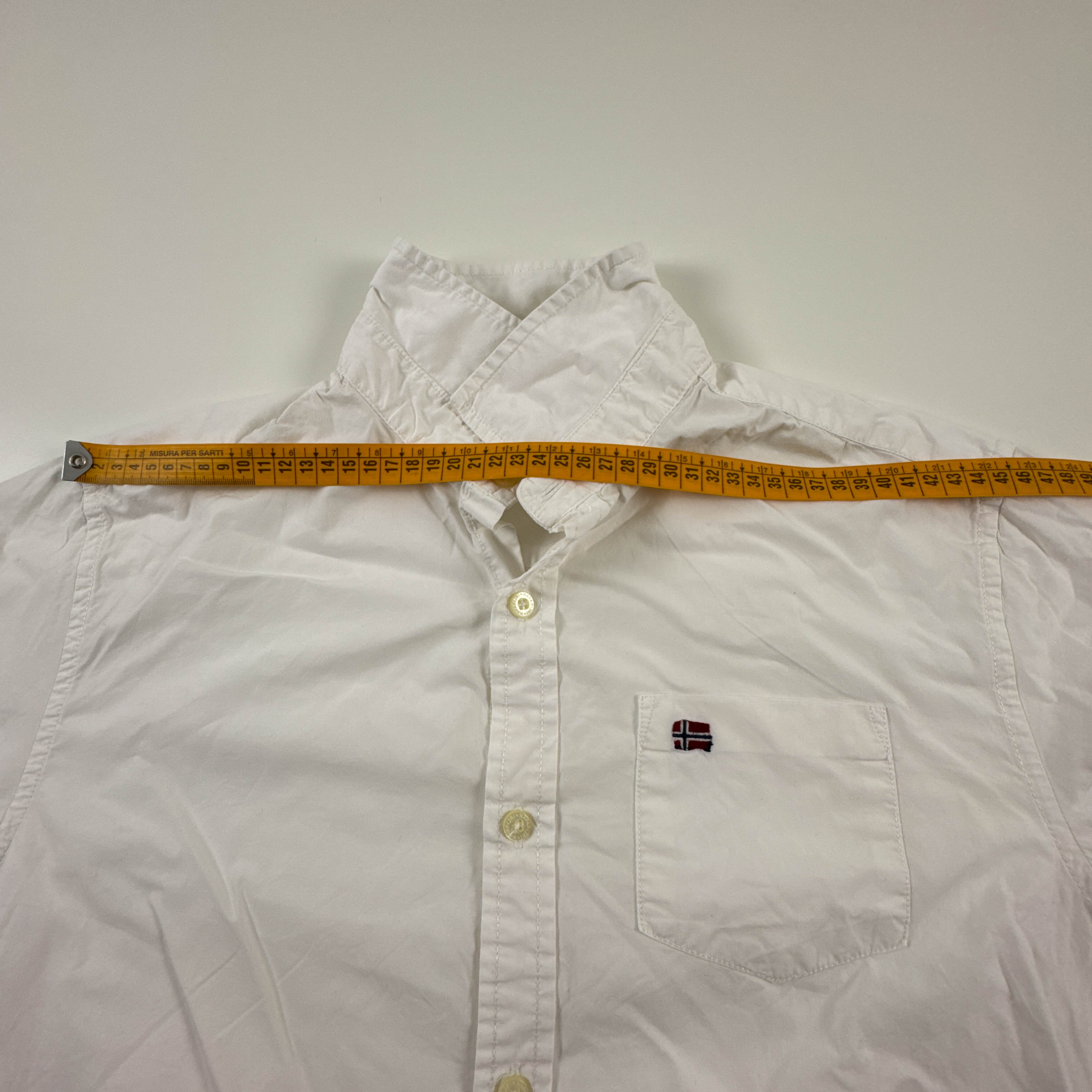 Camicia Napapijri bianca a tinta unita in cotone - Taglia L uomo