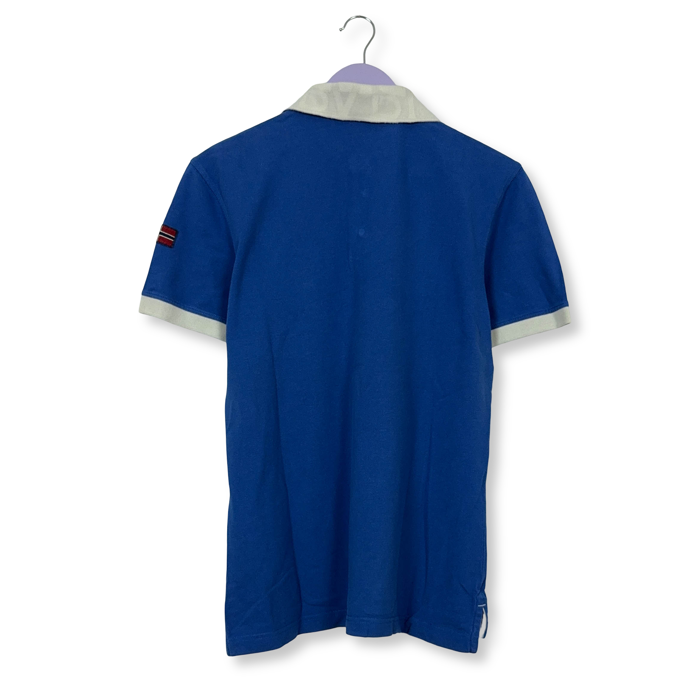 Polo Napapijri blu a tinta unita in cotone - Taglia S/M uomo