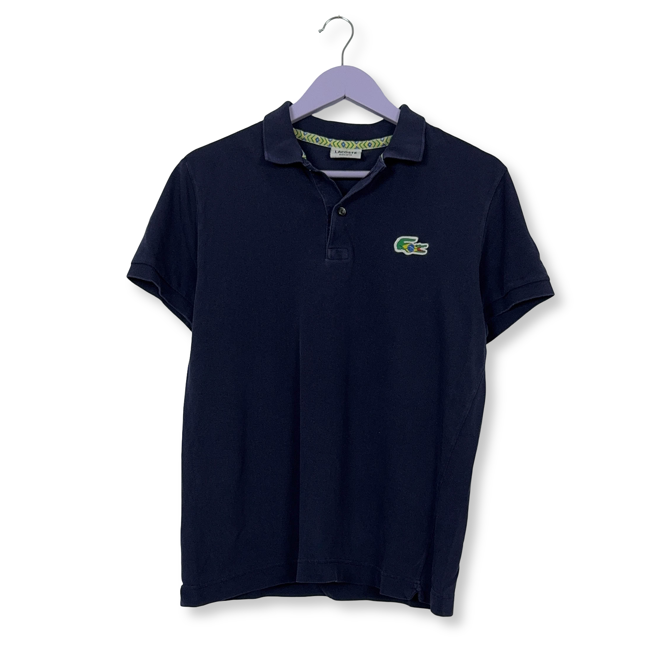 Polo Lacoste blu scura a tinta unita in cotone regular fit - Taglia 3 uomo