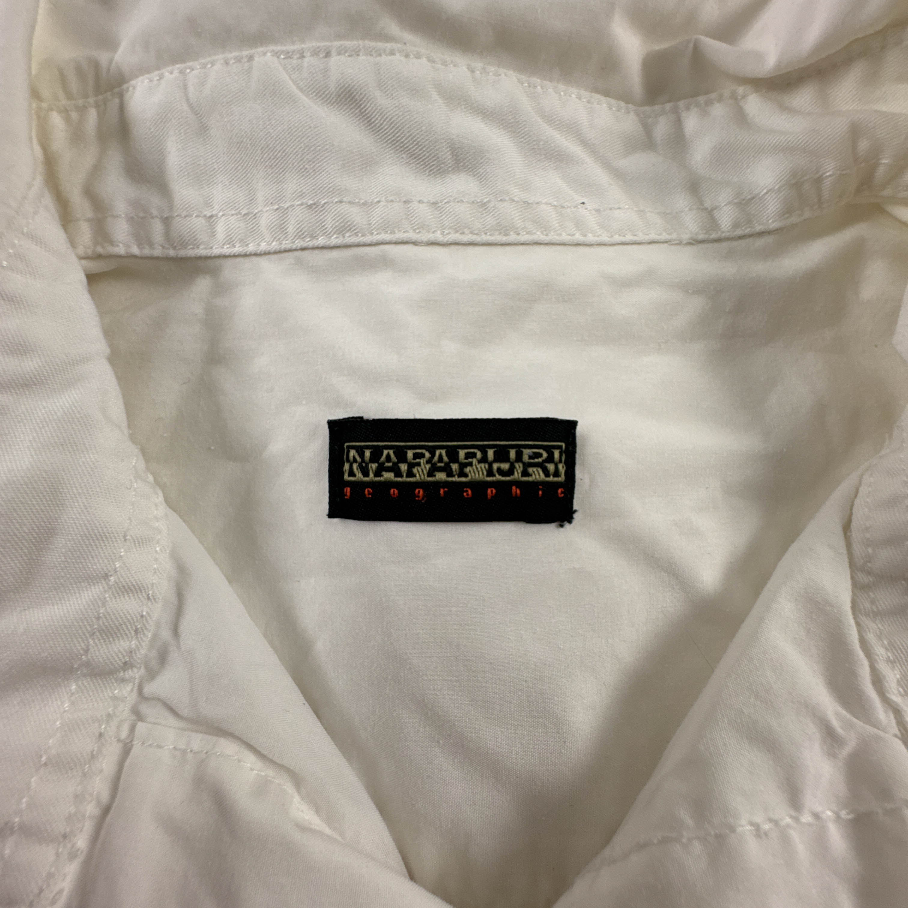 Camicia Napapijri bianca a tinta unita in cotone - Taglia L uomo