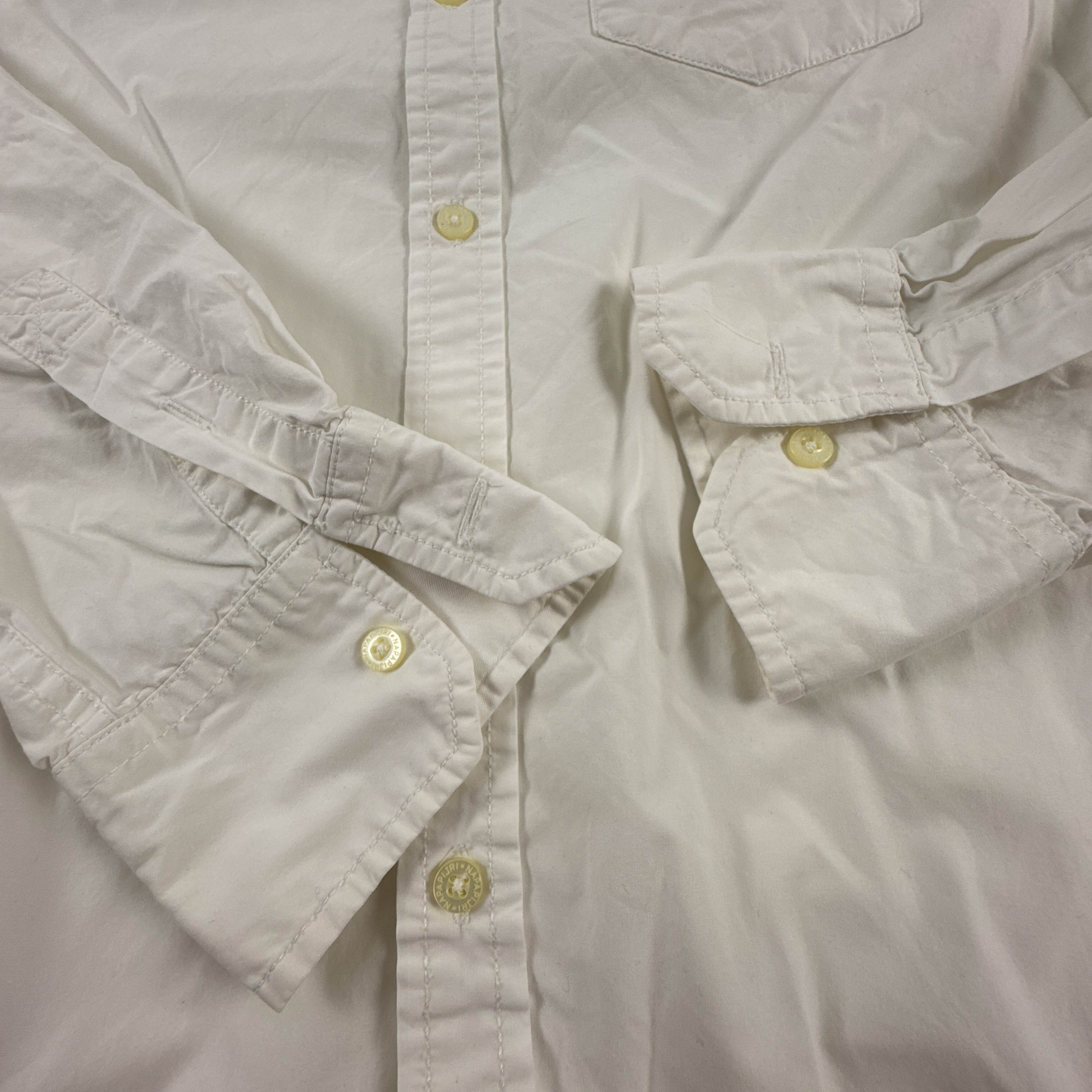Camicia Napapijri bianca a tinta unita in cotone - Taglia L uomo
