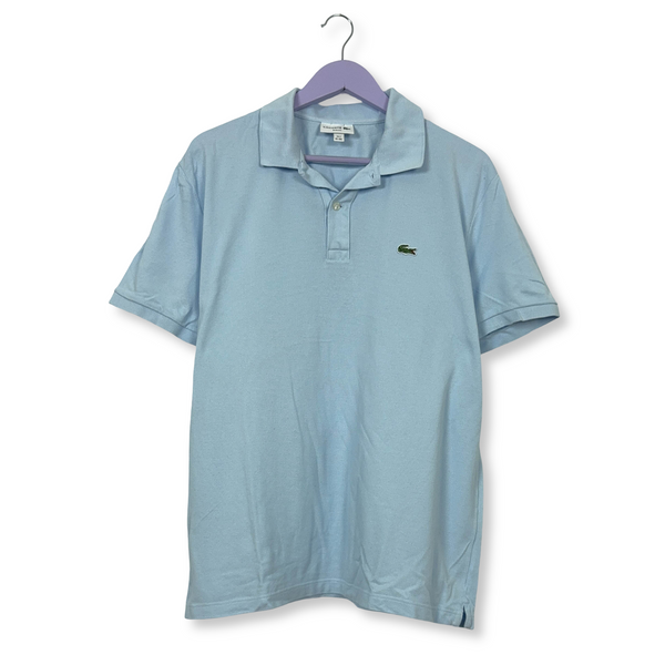 Polo Lacoste azzurra a tinta unita in cotone slim fit - Taglia XXL 7 uomo
