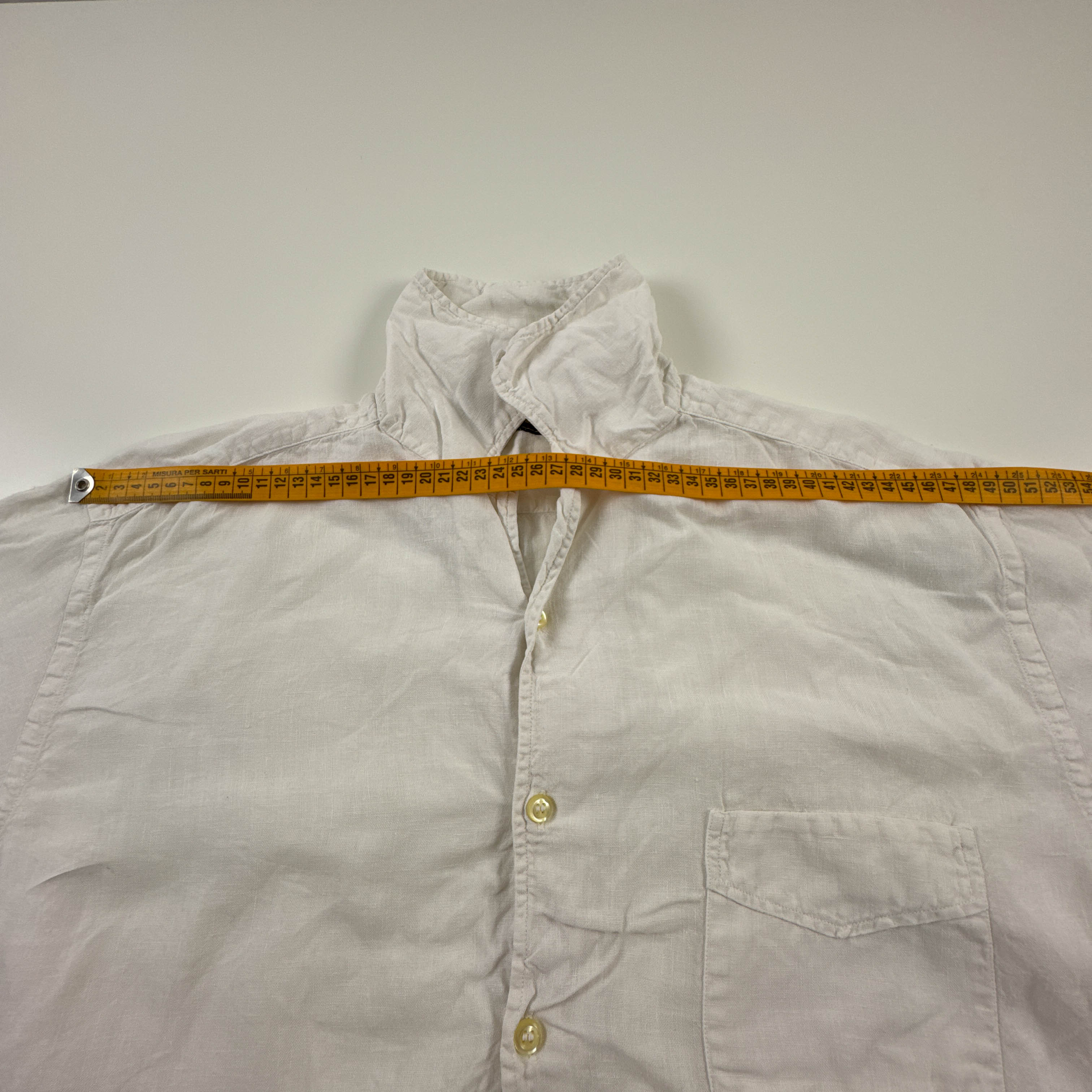 Camicia Napapijri bianca 100% lino a tinta unita - Taglia L uomo