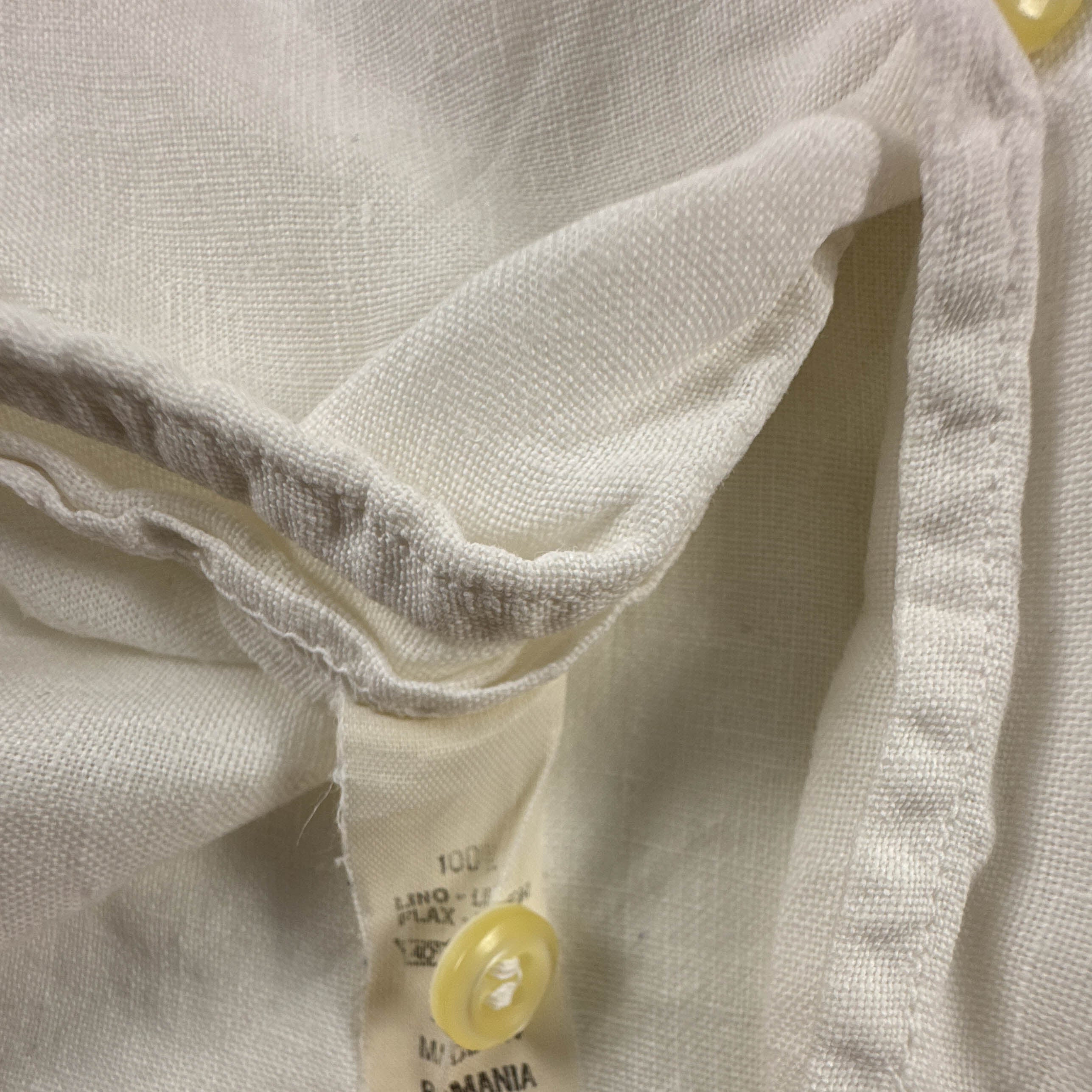 Camicia Napapijri bianca 100% lino a tinta unita - Taglia L uomo