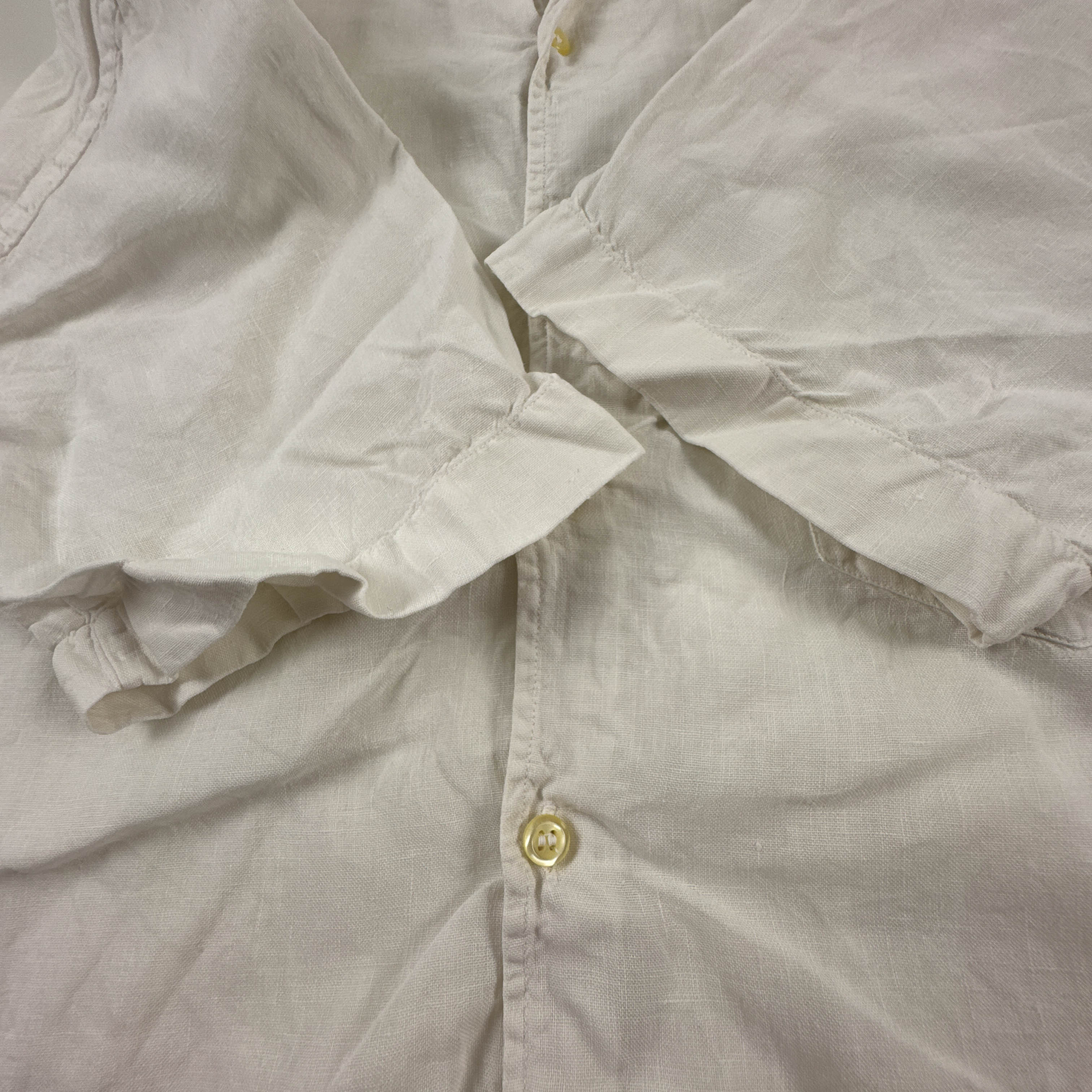 Camicia Napapijri bianca 100% lino a tinta unita - Taglia L uomo
