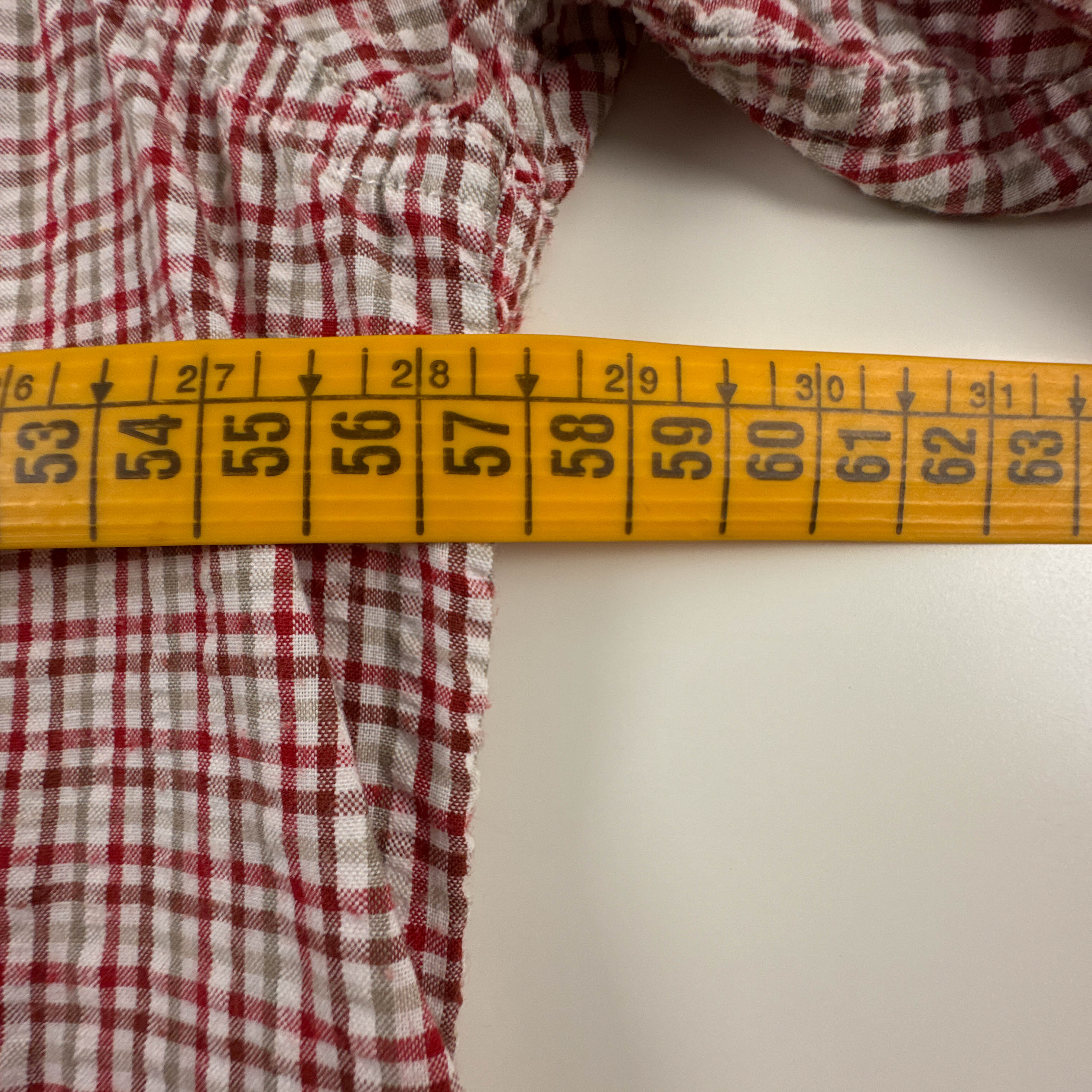 Camicia Columbia rossa e bianca a quadri 55% cotone - Taglia L uomo