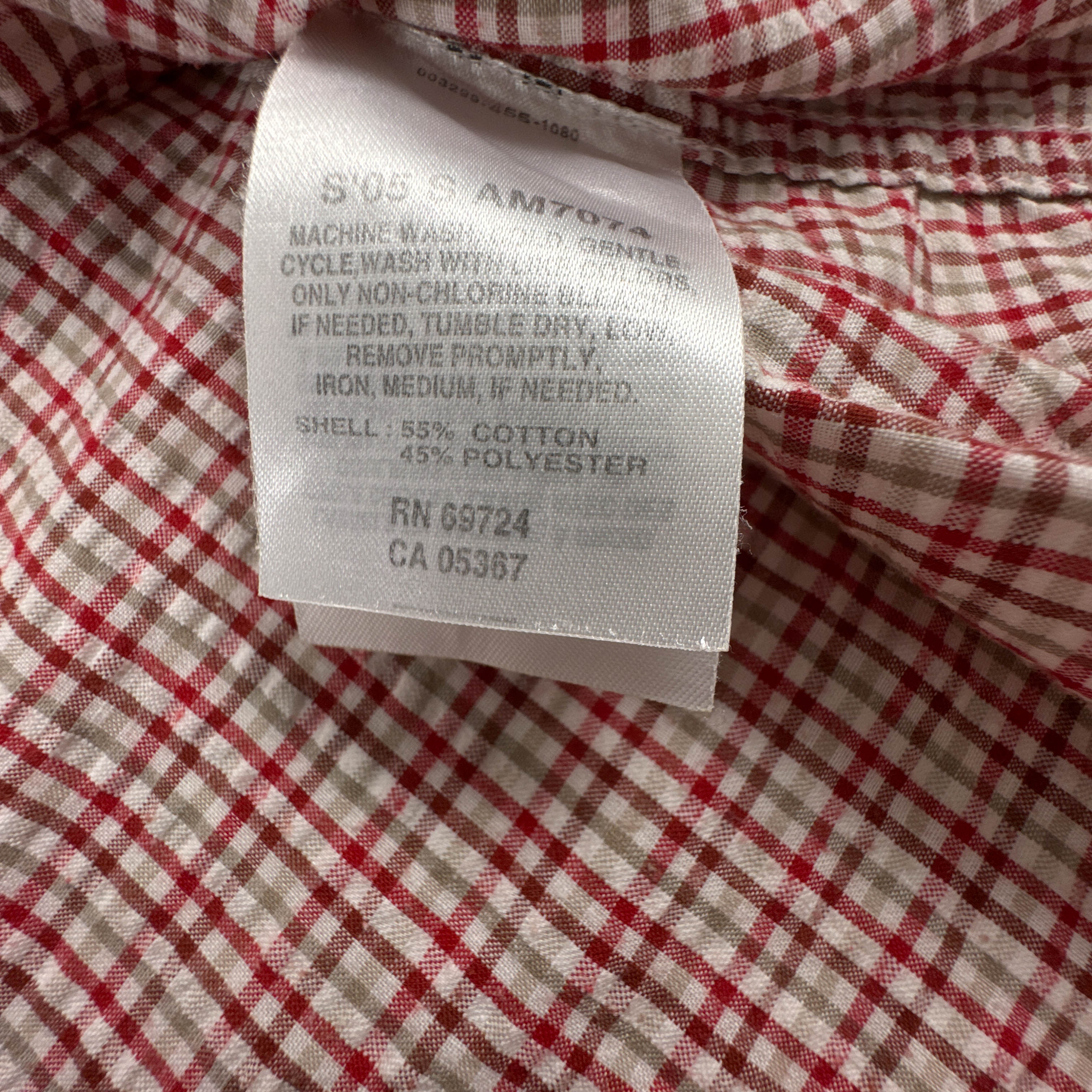 Camicia Columbia rossa e bianca a quadri 55% cotone - Taglia L uomo