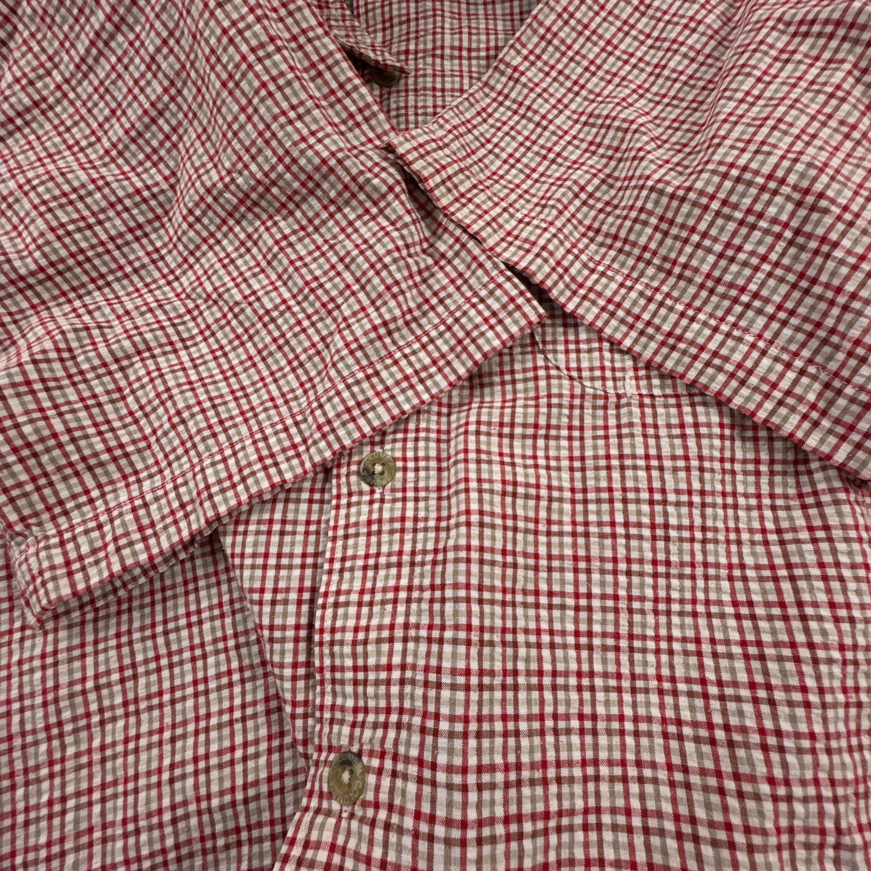 Camicia Columbia rossa e bianca a quadri 55% cotone - Taglia L uomo