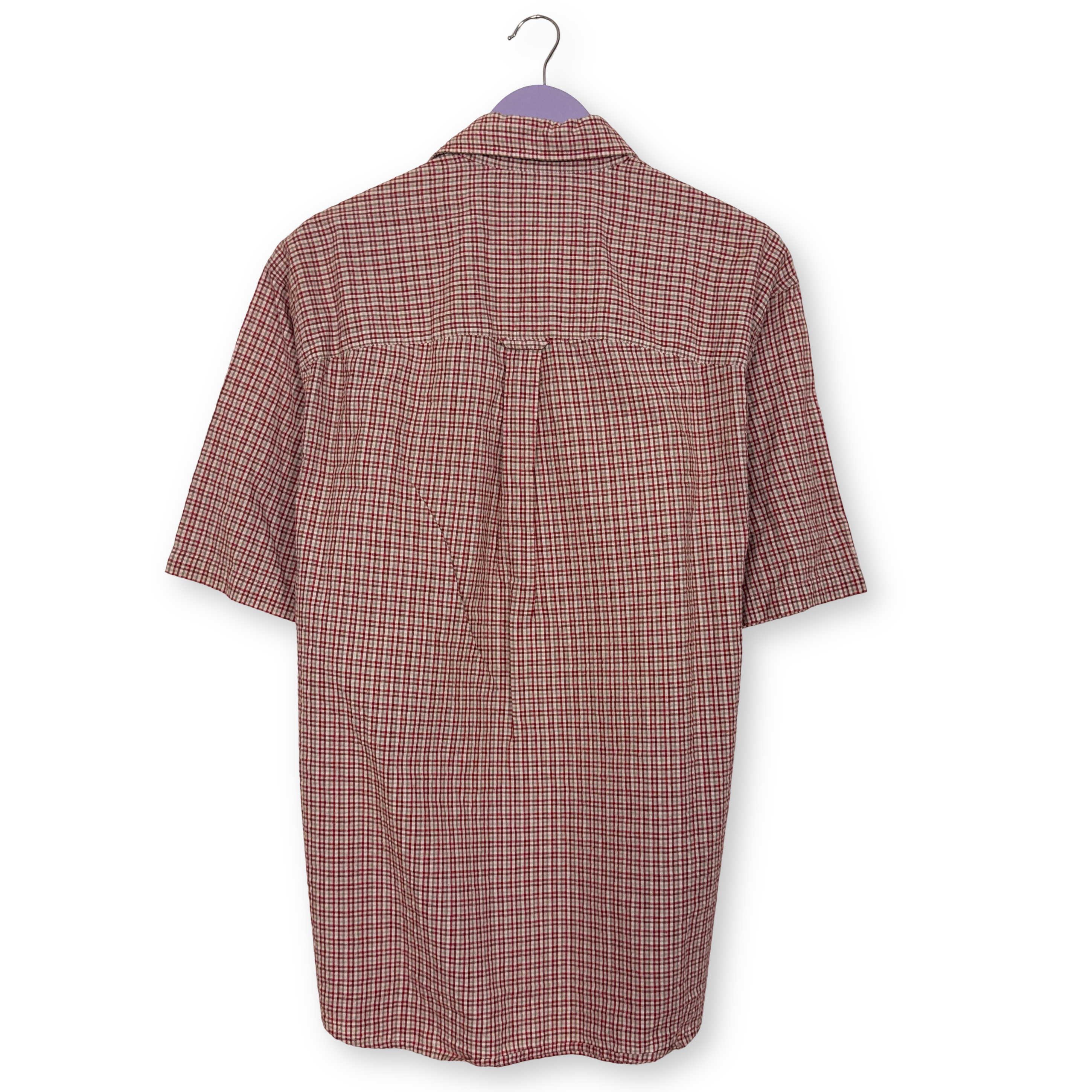 Camicia Columbia rossa e bianca a quadri 55% cotone - Taglia L uomo