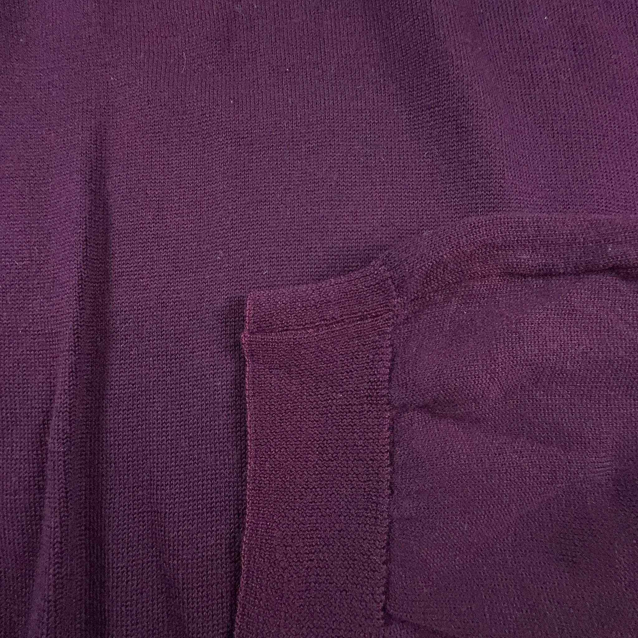 Maglione Lacoste 100% lana viola con scollo a V - Taglia M uomo