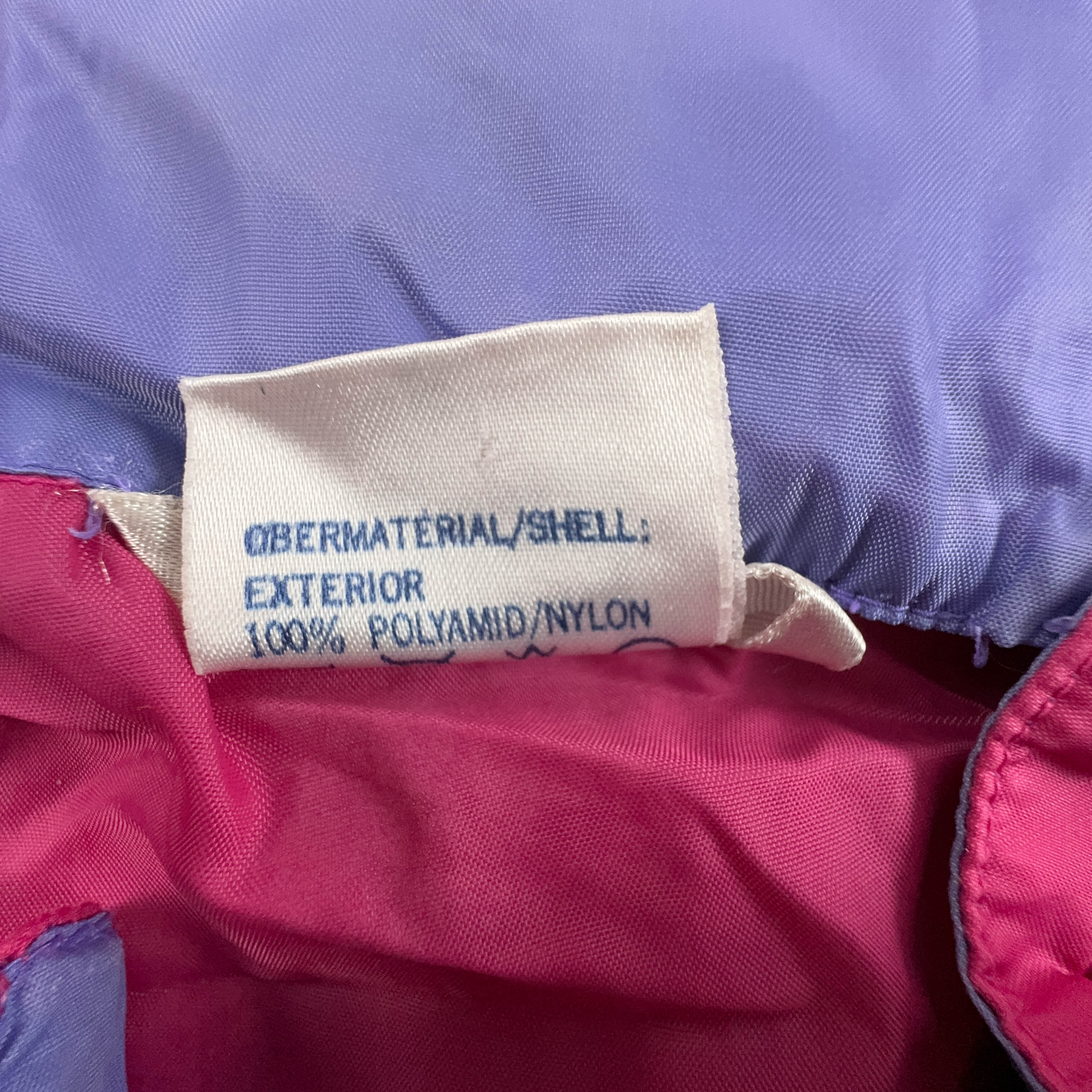 Giacca a vento Etirel impermeabile Vintage viola e rosa a fantasia con zip - Taglia L uomo