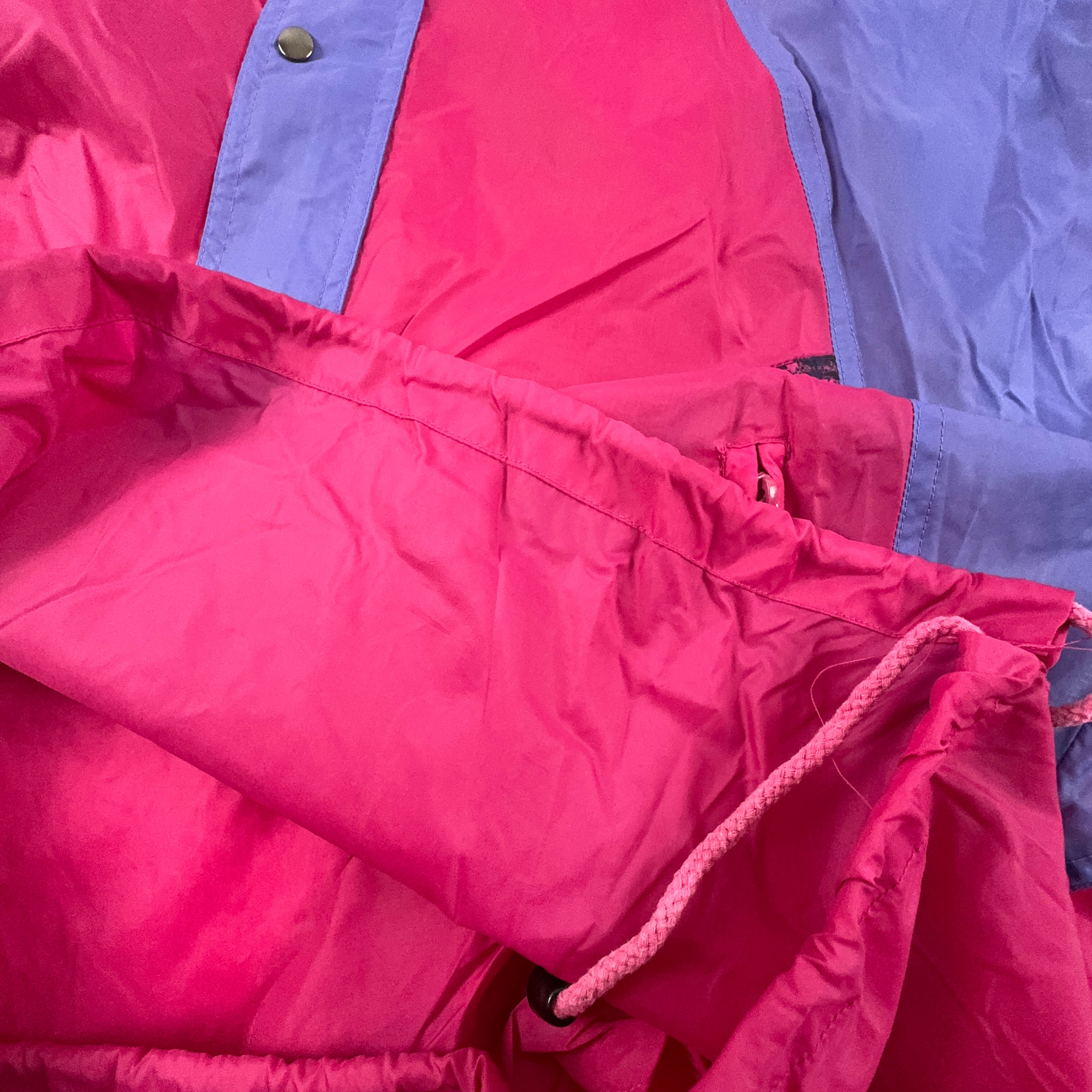 Giacca a vento Etirel impermeabile Vintage viola e rosa a fantasia con zip - Taglia L uomo
