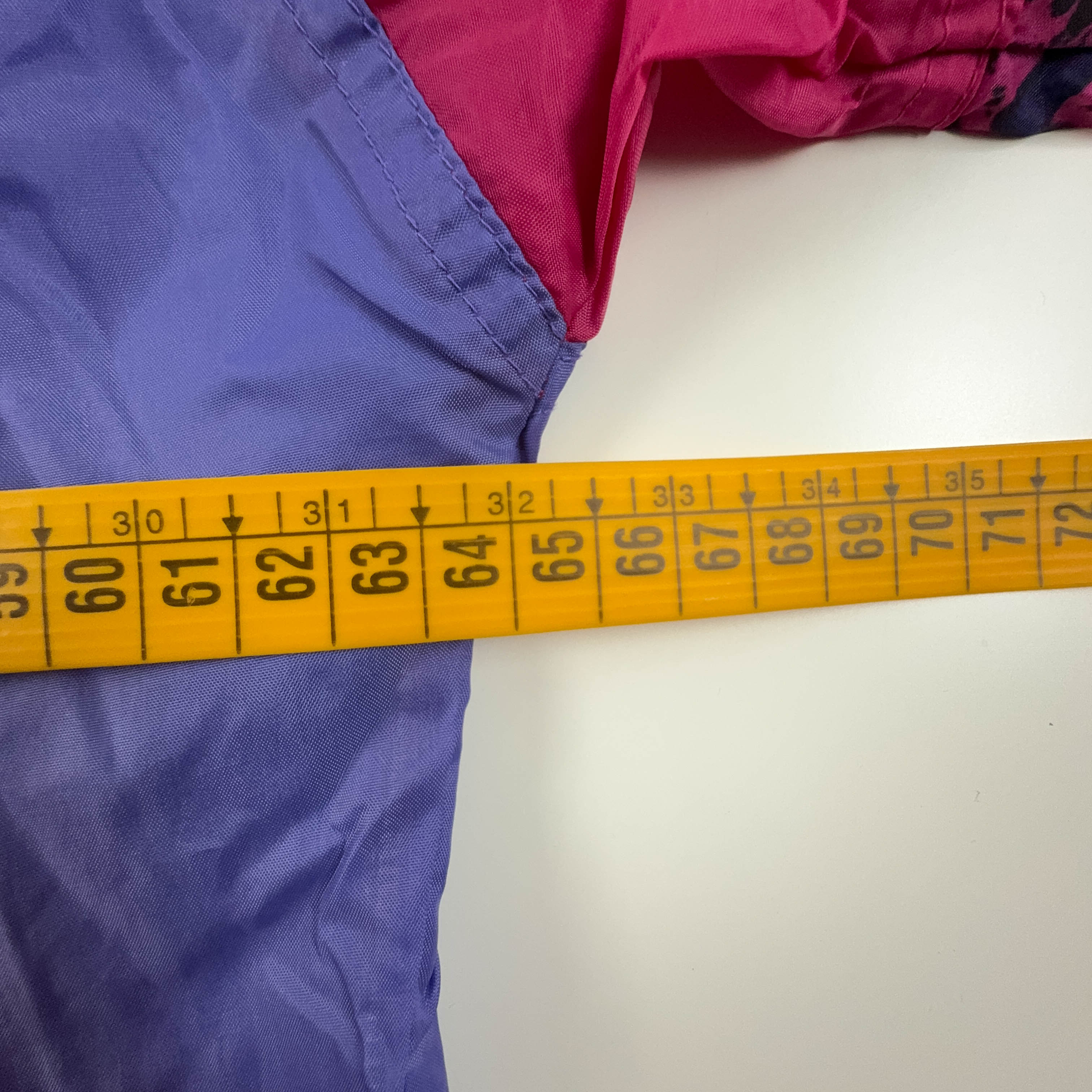 Giacca a vento Etirel impermeabile Vintage viola e rosa a fantasia con zip - Taglia L uomo