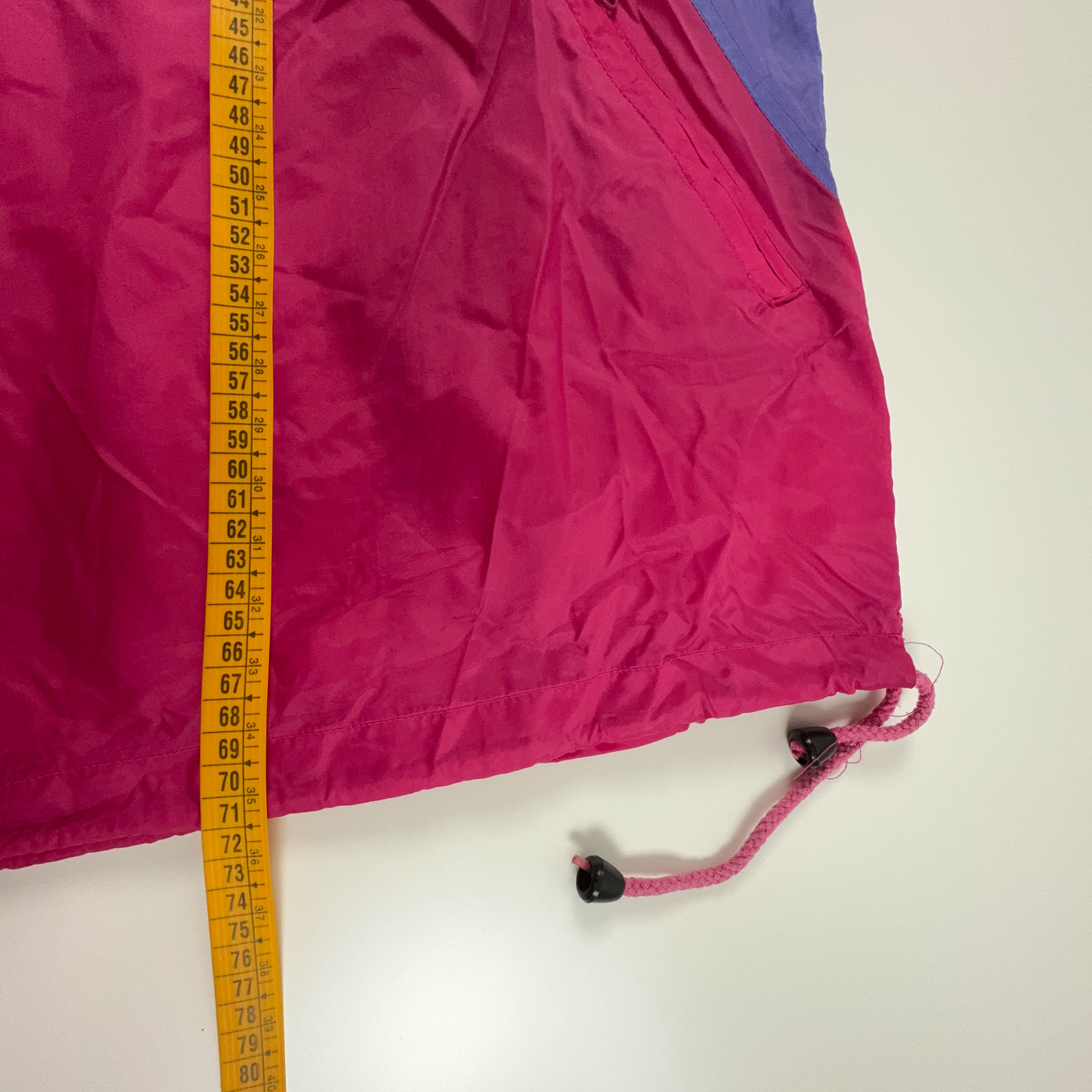 Giacca a vento Etirel impermeabile Vintage viola e rosa a fantasia con zip - Taglia L uomo