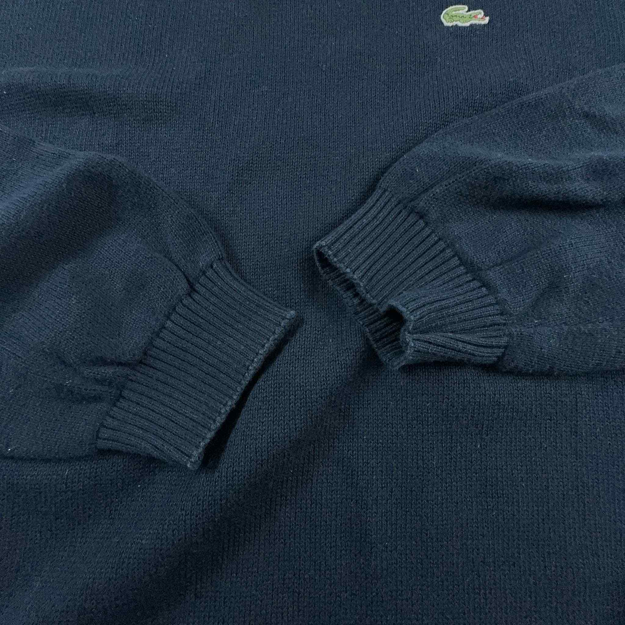 Maglione Lacoste blu scuro a girocollo tinta unita - Taglia XL uomo