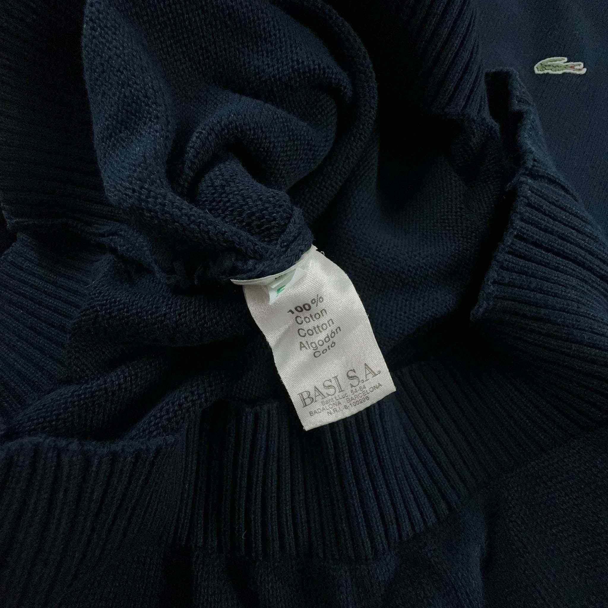 Maglione Lacoste blu scuro a girocollo tinta unita - Taglia XL uomo
