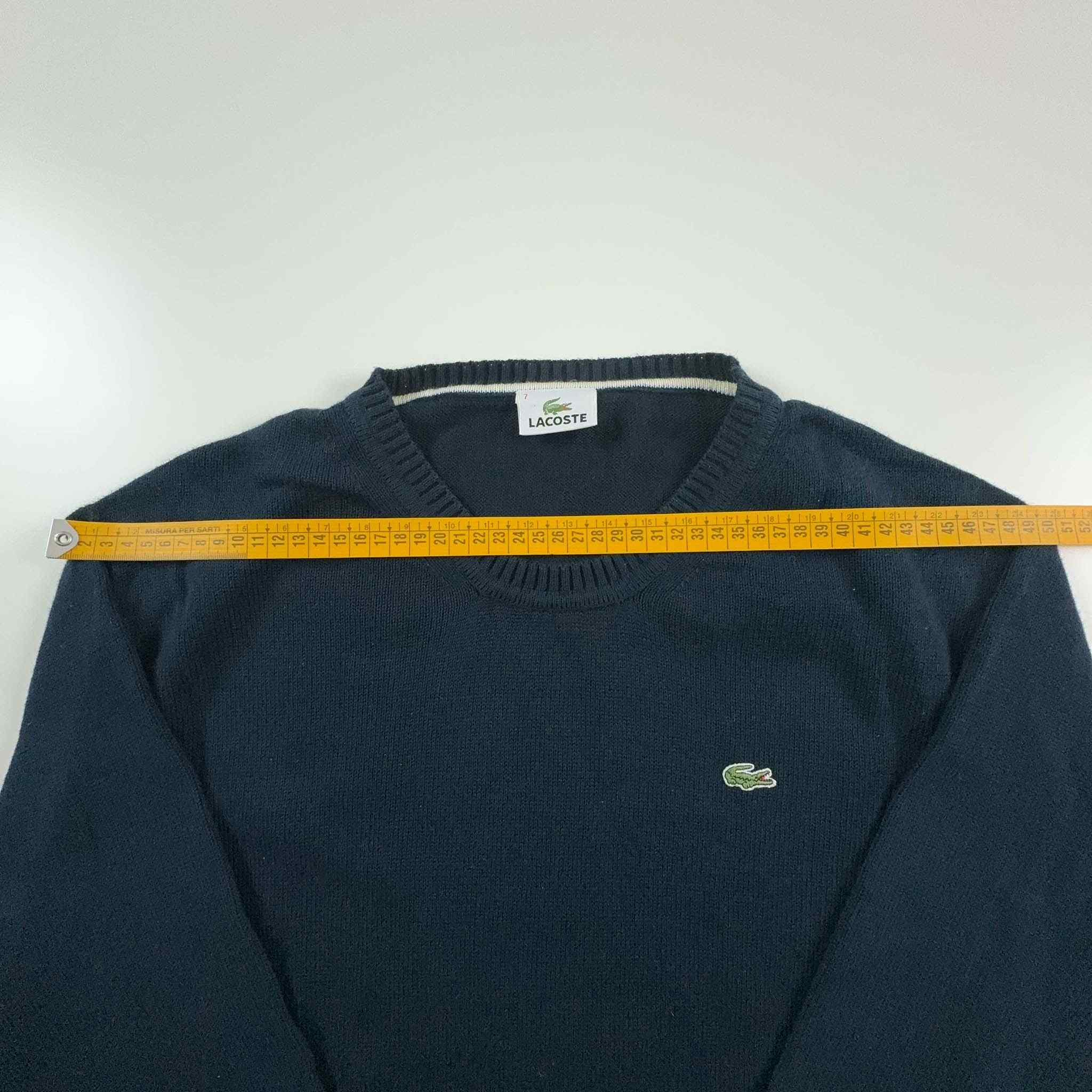 Maglione Lacoste blu scuro a girocollo tinta unita - Taglia XL uomo