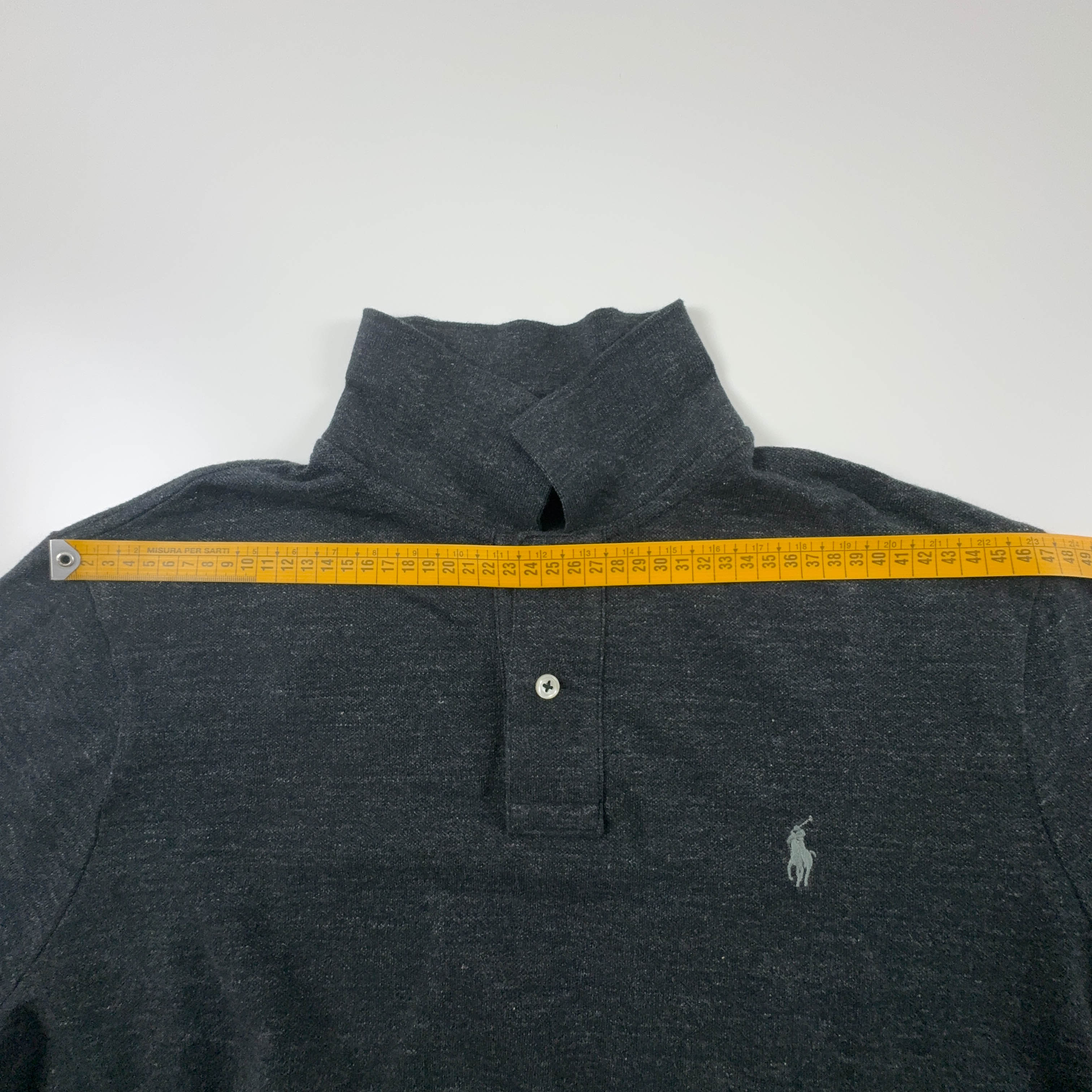 Polo Ralph Lauren grigia scura a tinta unita in cotone classic fit - Taglia L uomo