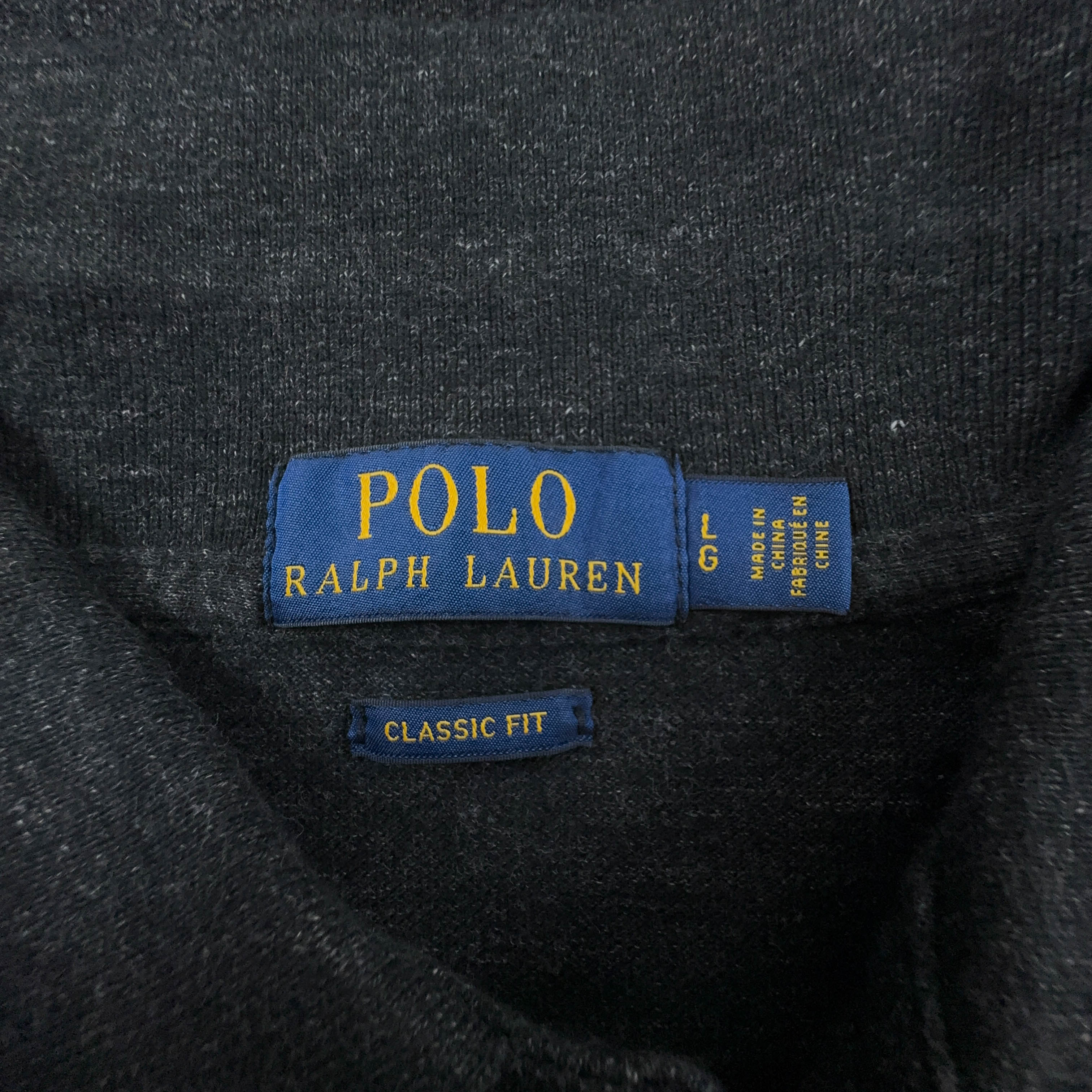 Polo Ralph Lauren grigia scura a tinta unita in cotone classic fit - Taglia L uomo
