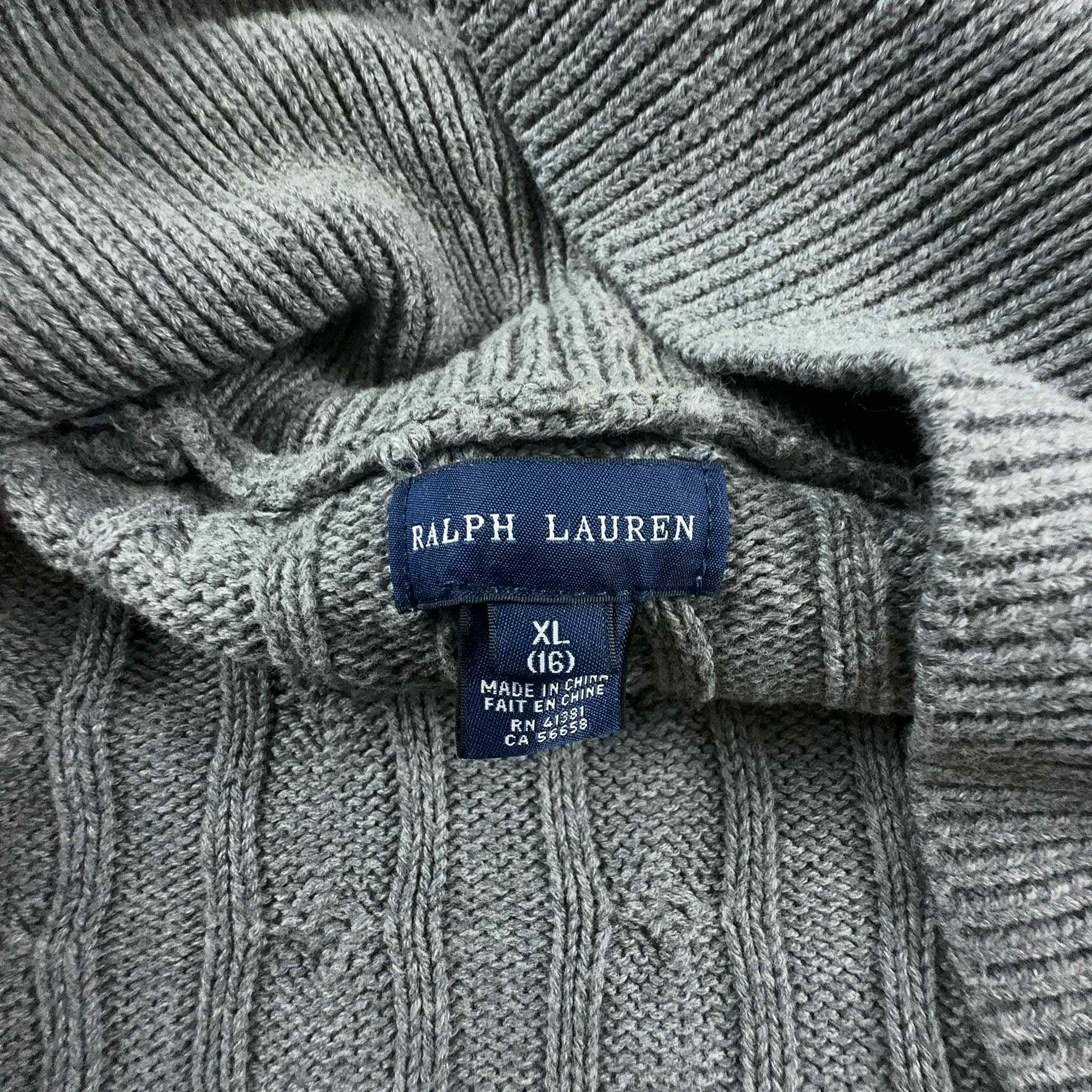 Cardigan Ralph Lauren grigio con cintura - Taglia L donna / 16 anni