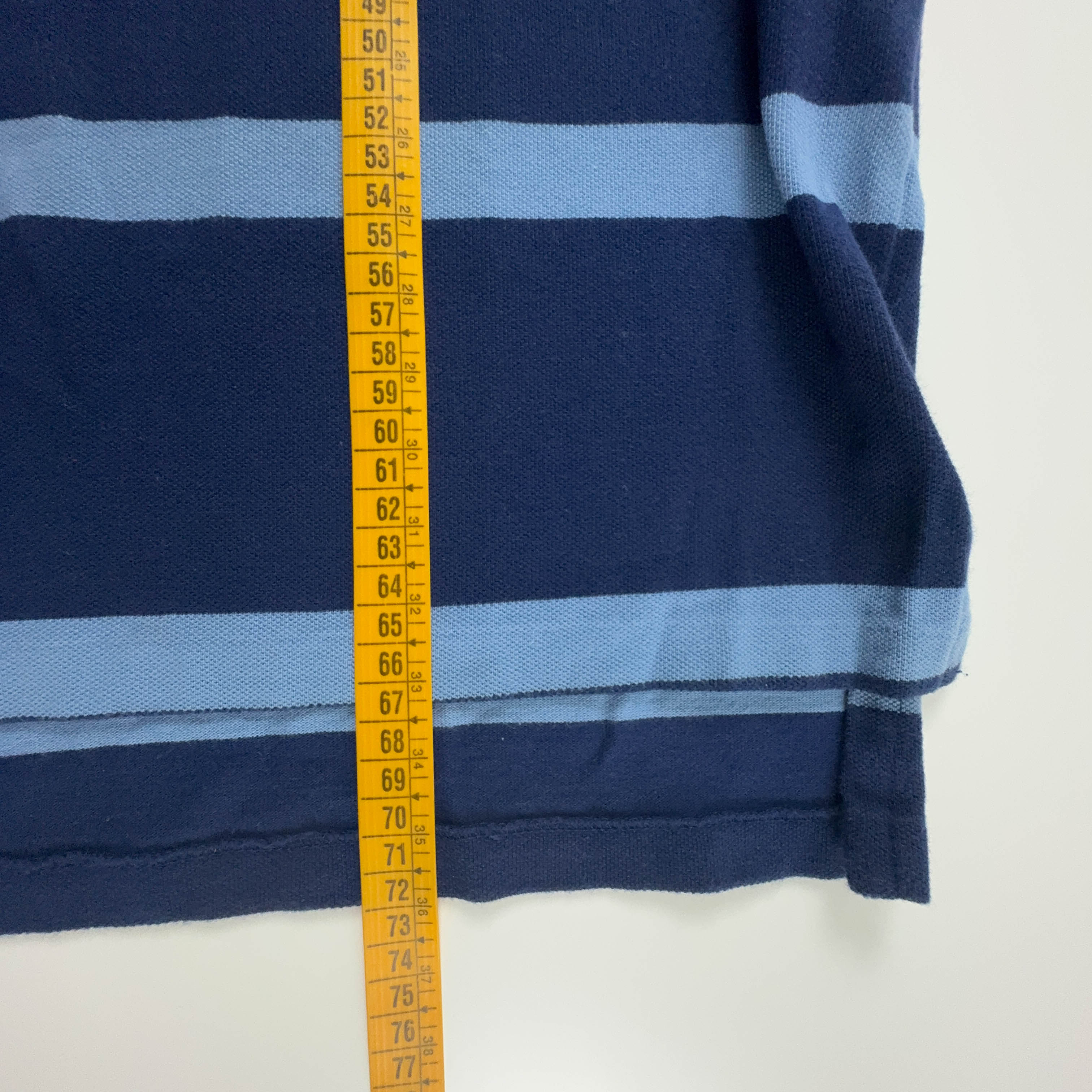Polo Ralph Lauren a righe blu e azzurra in cotone custom fit - Taglia L uomo